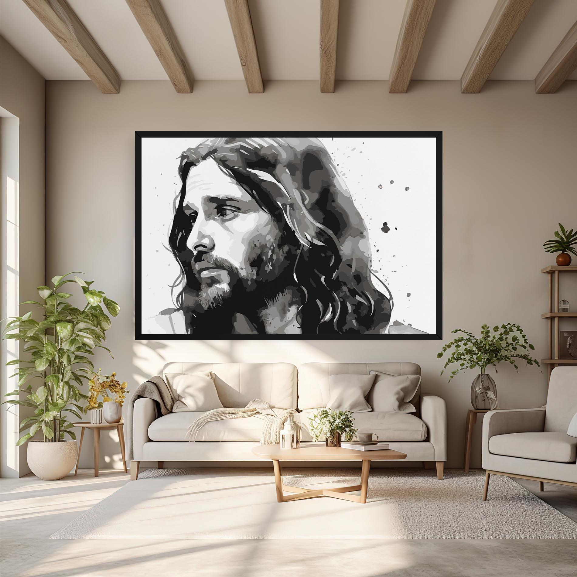 Leinwandbild Jesus Watercolor mockup 6