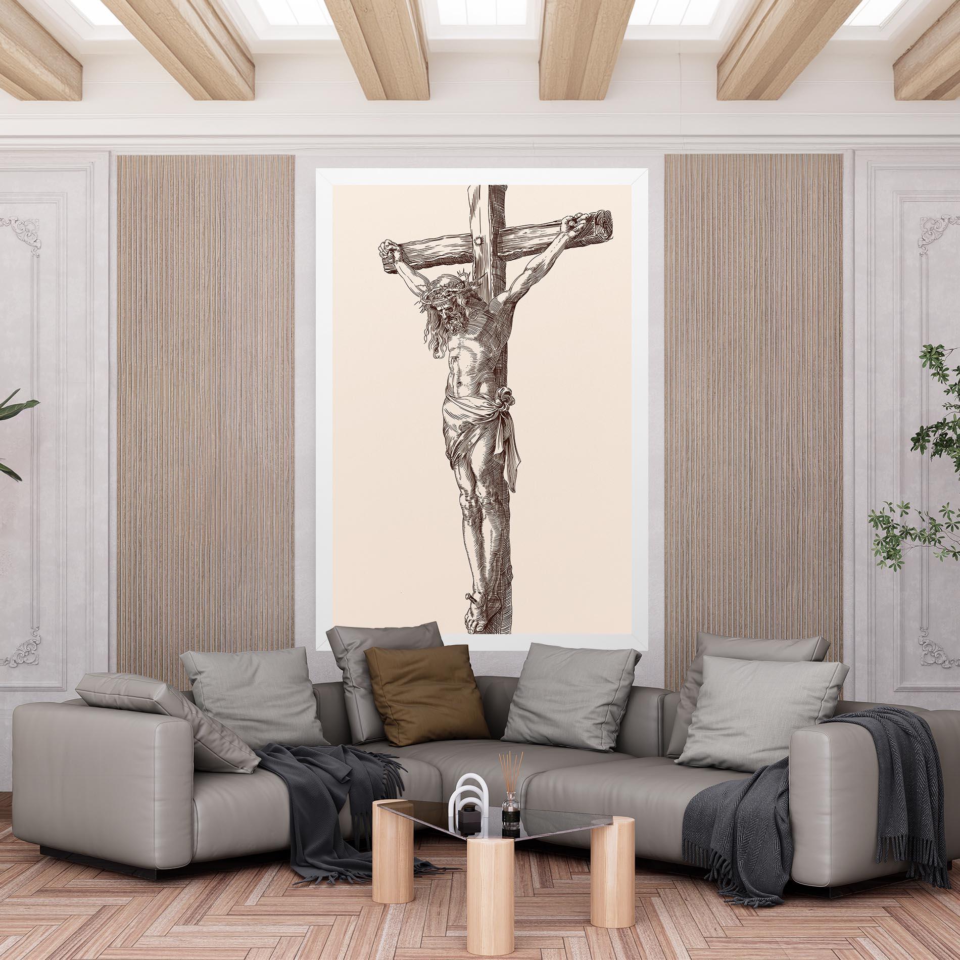 Leinwandbild Brown Cross Jesus mockup 6