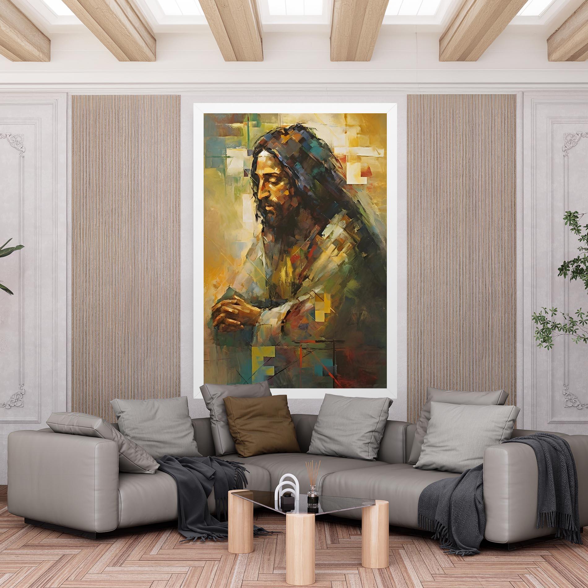 Leinwandbild Christ Painting Art mockup 6