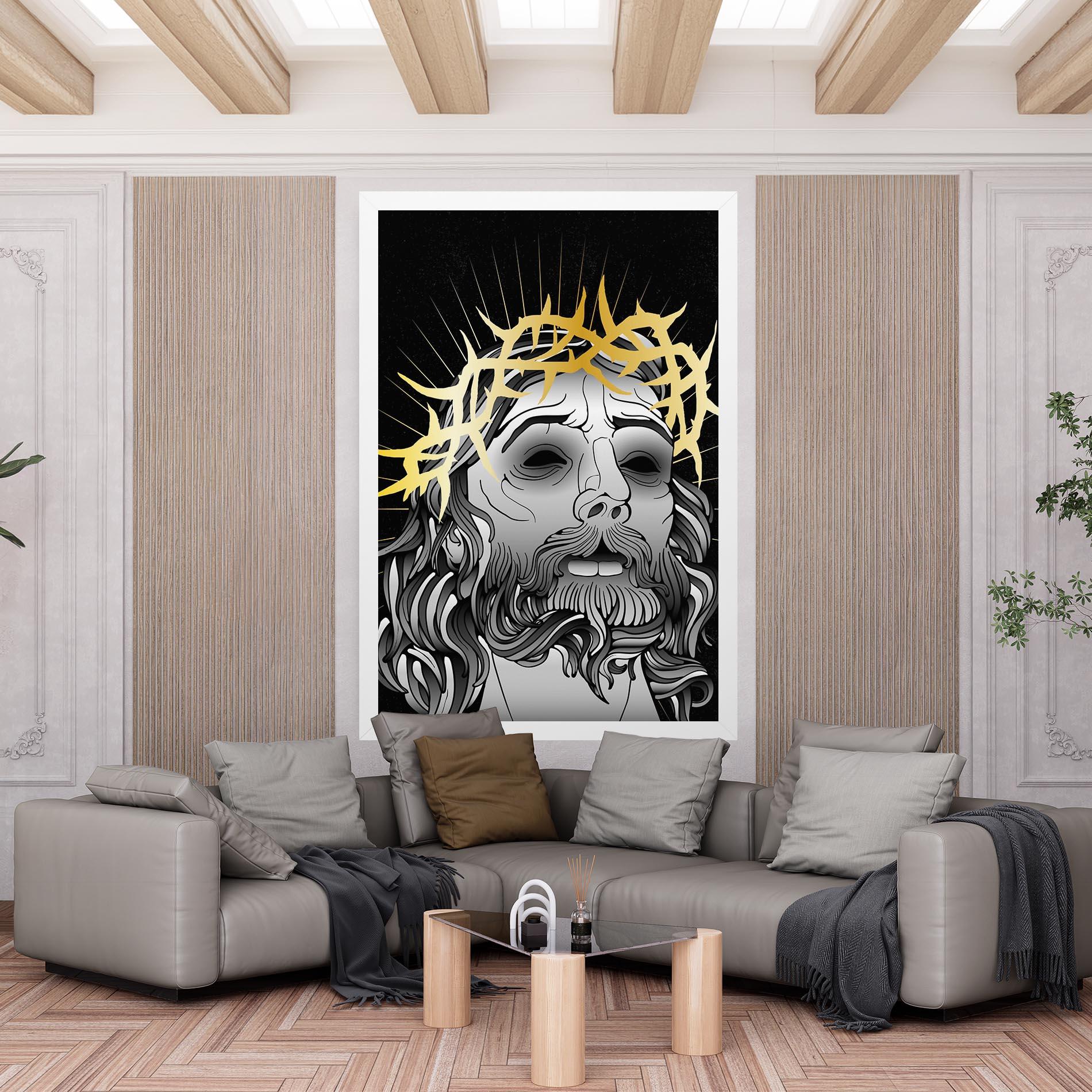Leinwandbild Gold Christ mockup 6