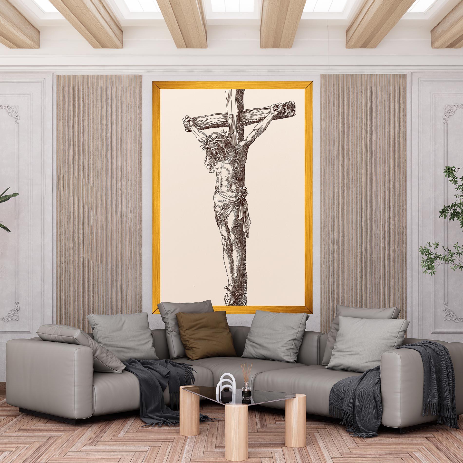 Leinwandbild Brown Cross Jesus mockup 6