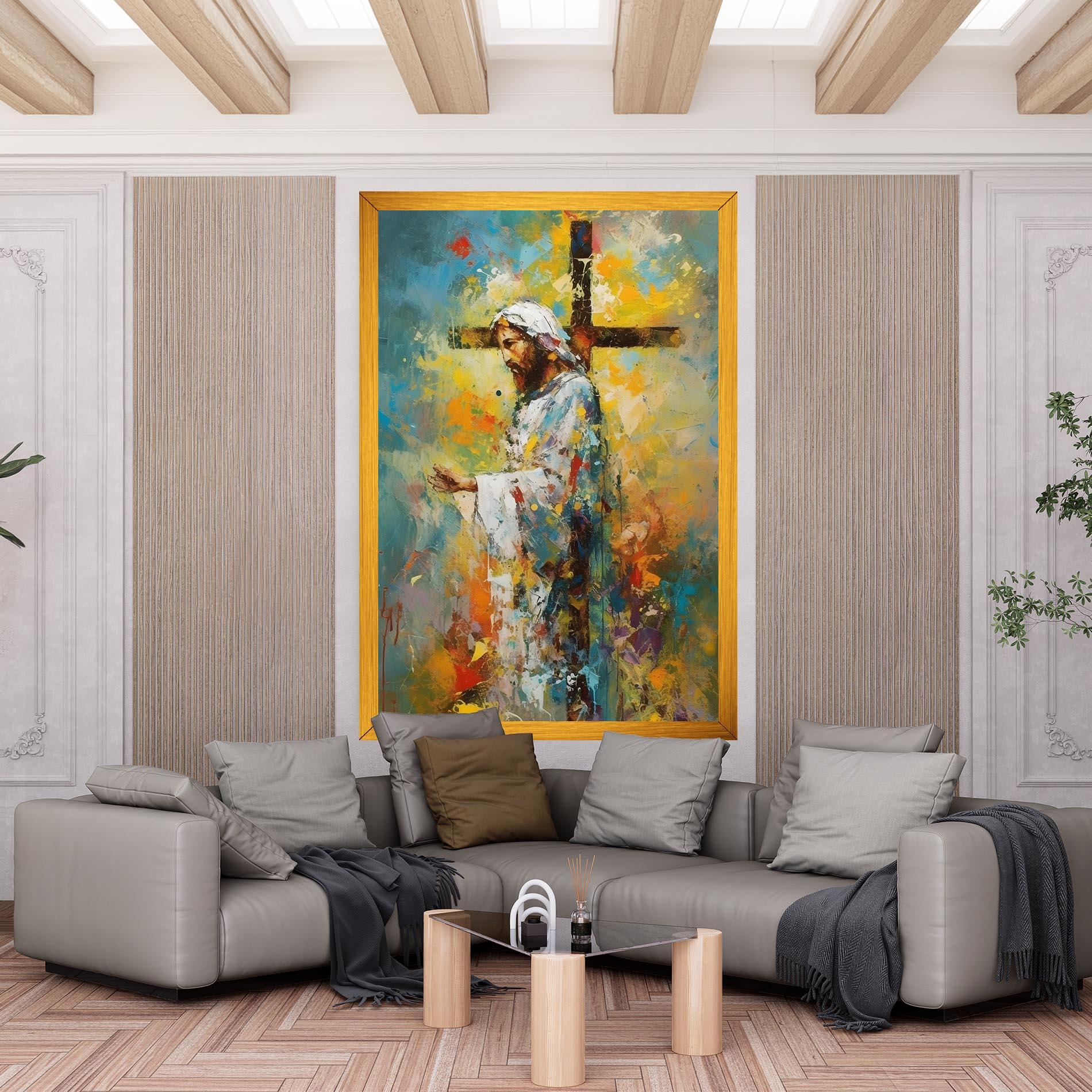 Leinwandbild Christ Art Painting mockup 6