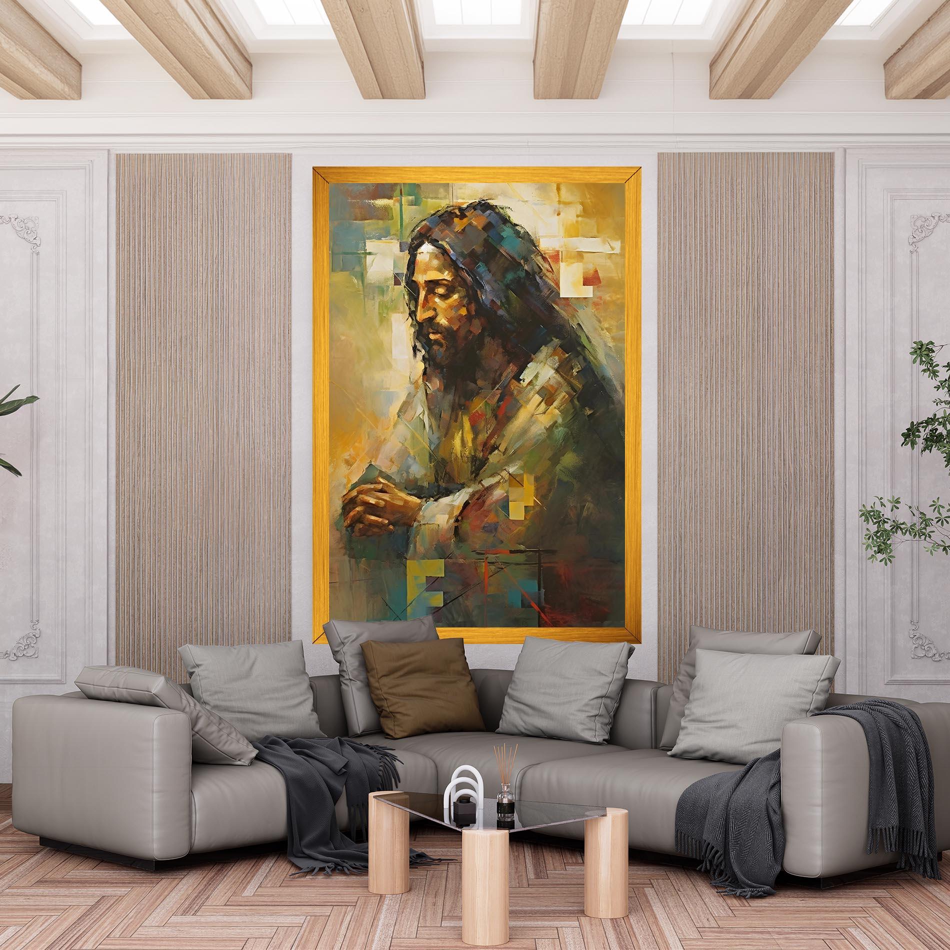 Leinwandbild Christ Painting Art mockup 6