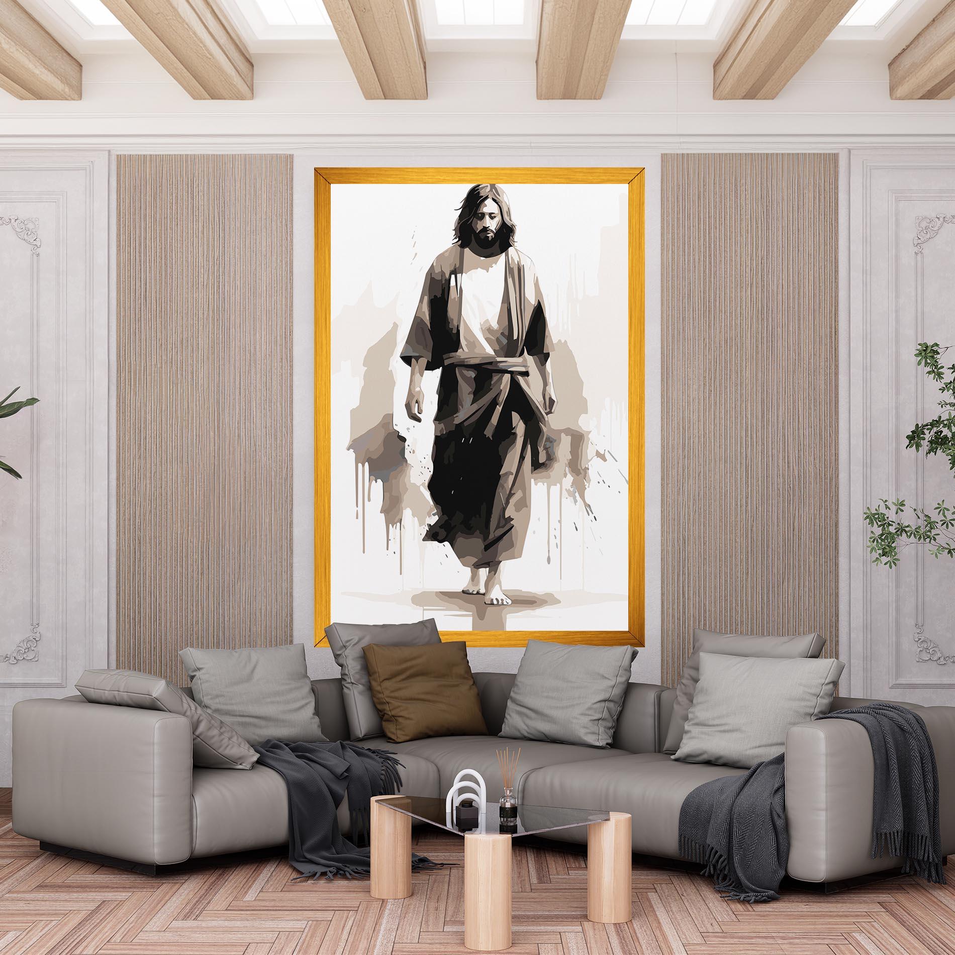 Leinwandbild Cream Art Jesus mockup 6
