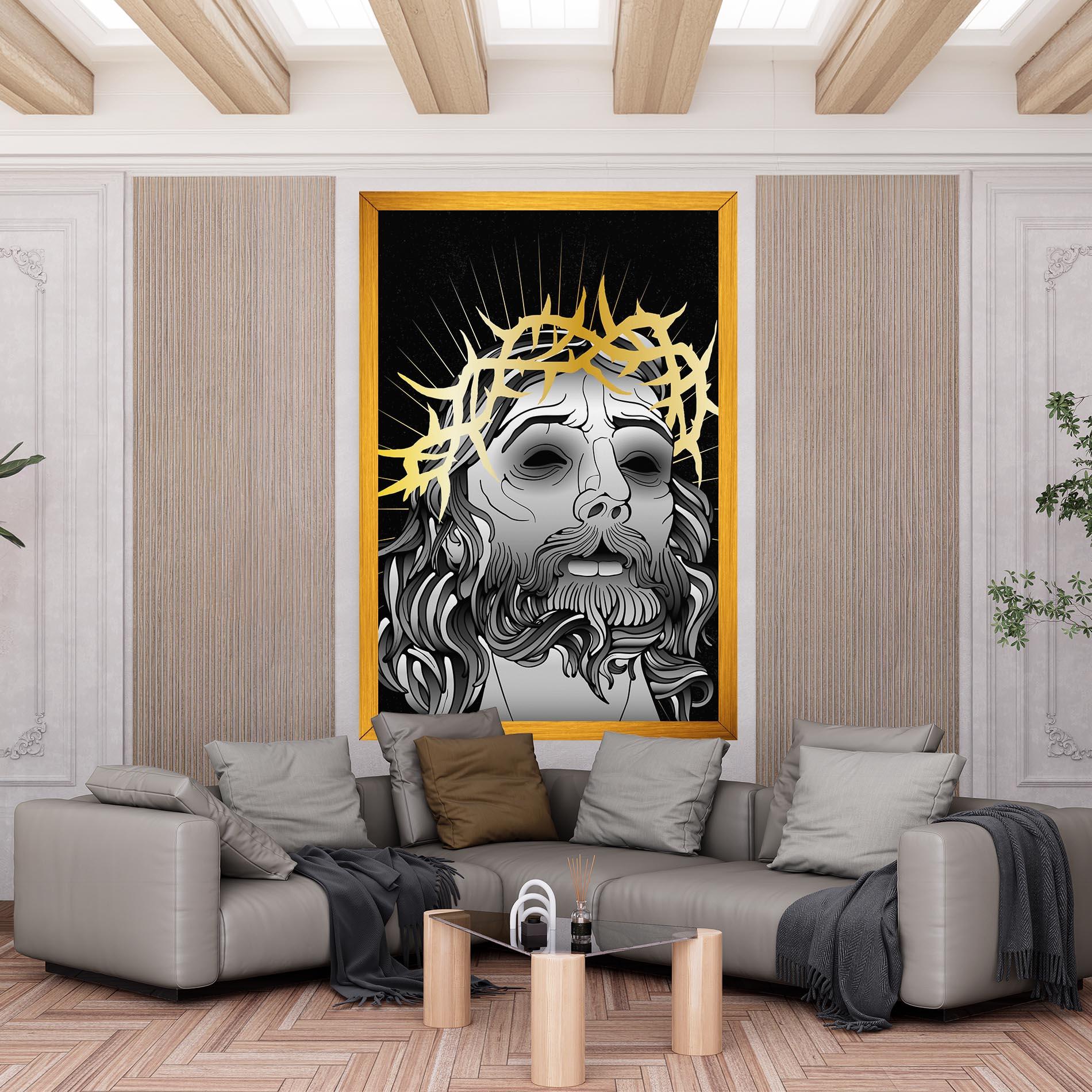 Leinwandbild Gold Christ mockup 6