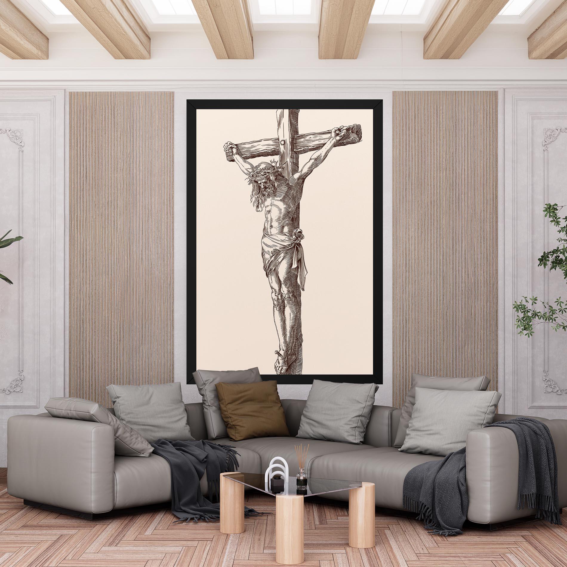 Leinwandbild Brown Cross Jesus mockup 6