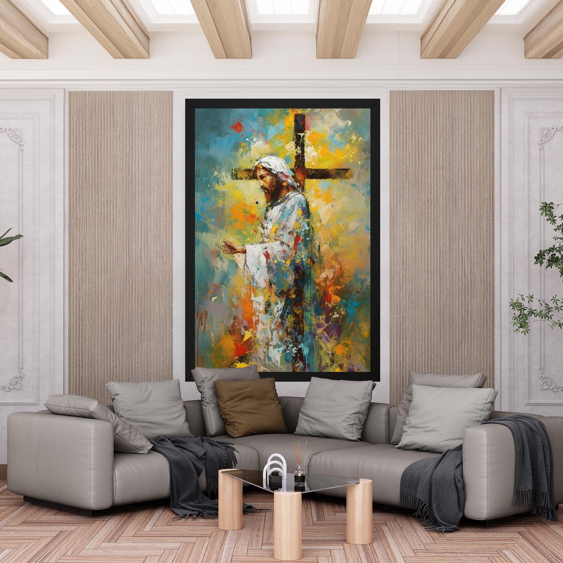 Leinwandbild Christ Art Painting mockup 6