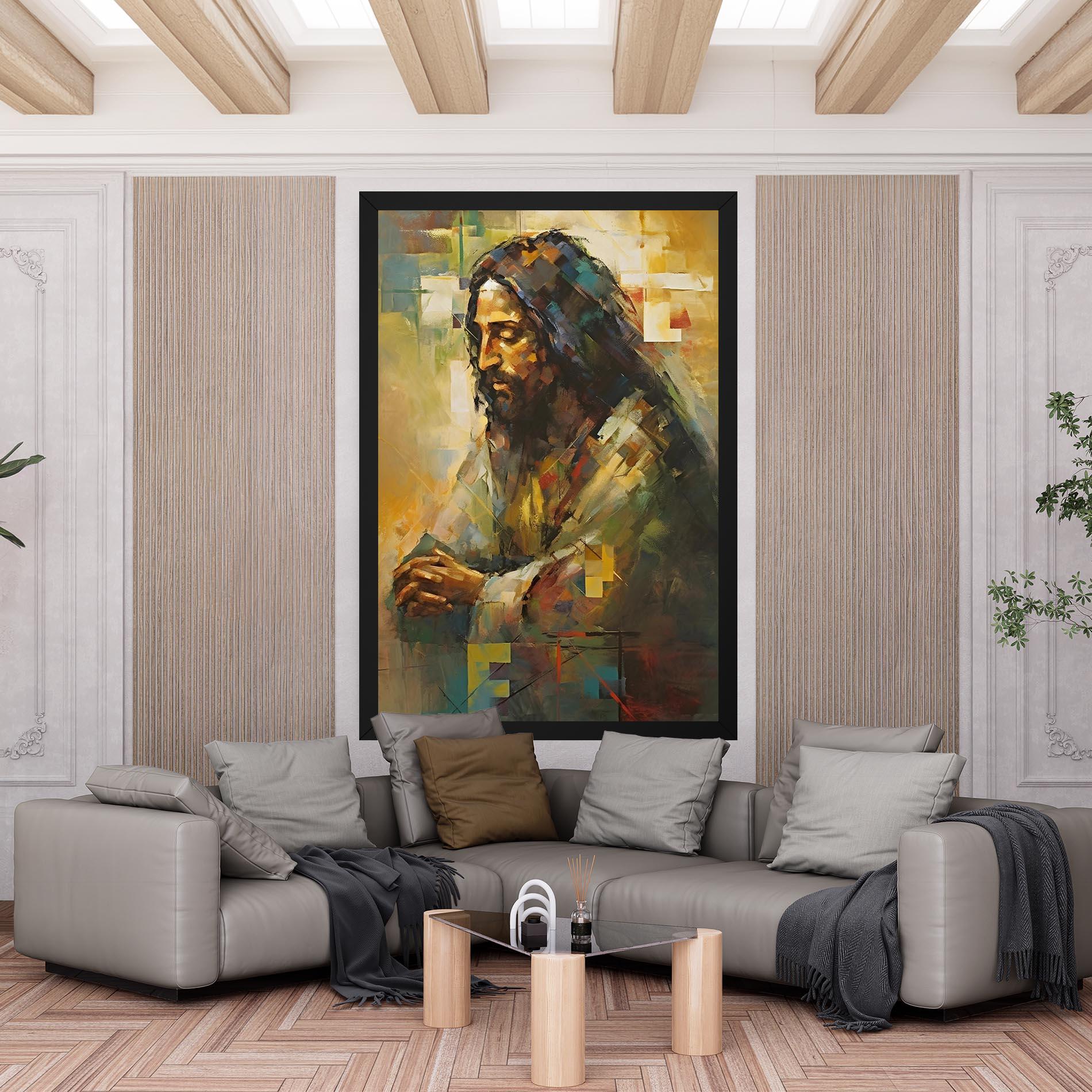 Leinwandbild Christ Painting Art mockup 6