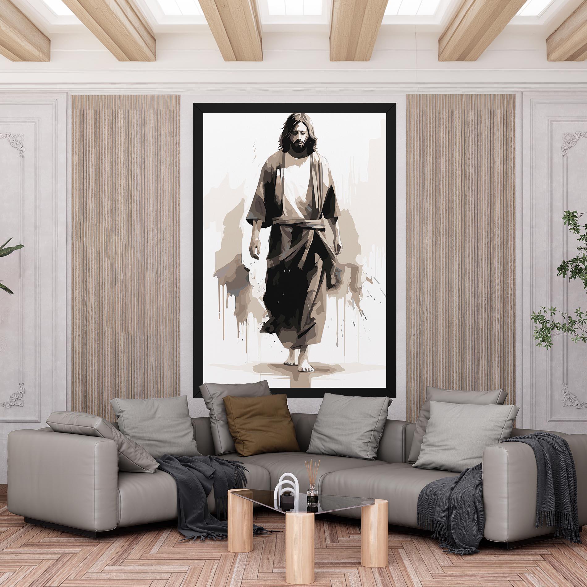 Leinwandbild Cream Art Jesus mockup 6