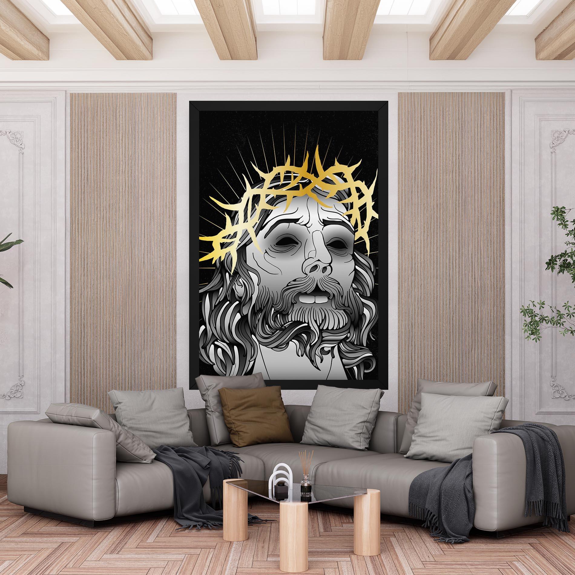 Leinwandbild Gold Christ mockup 6