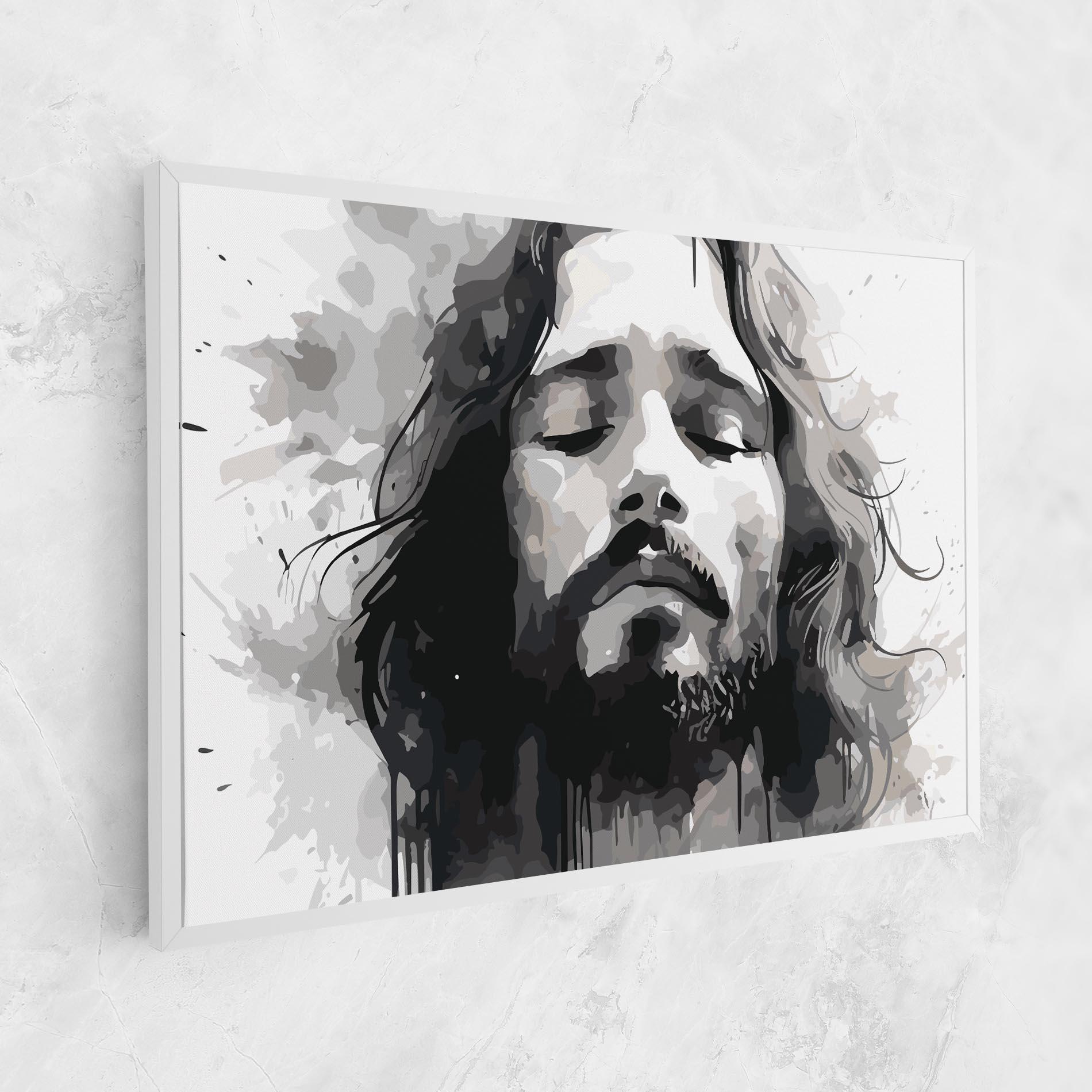 Leinwandbild Jesus Ink Art mockup 1