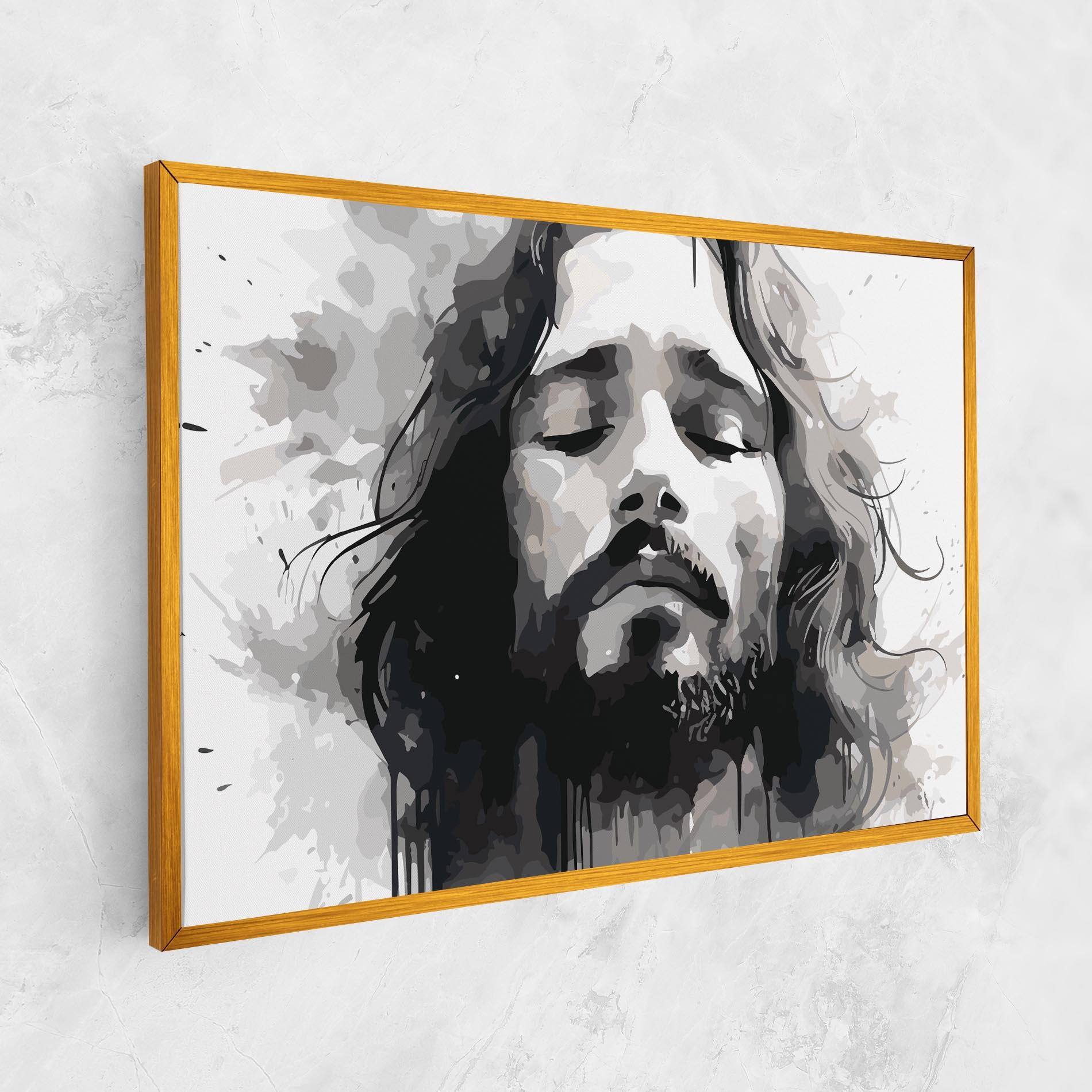 Leinwandbild Jesus Ink Art mockup 1
