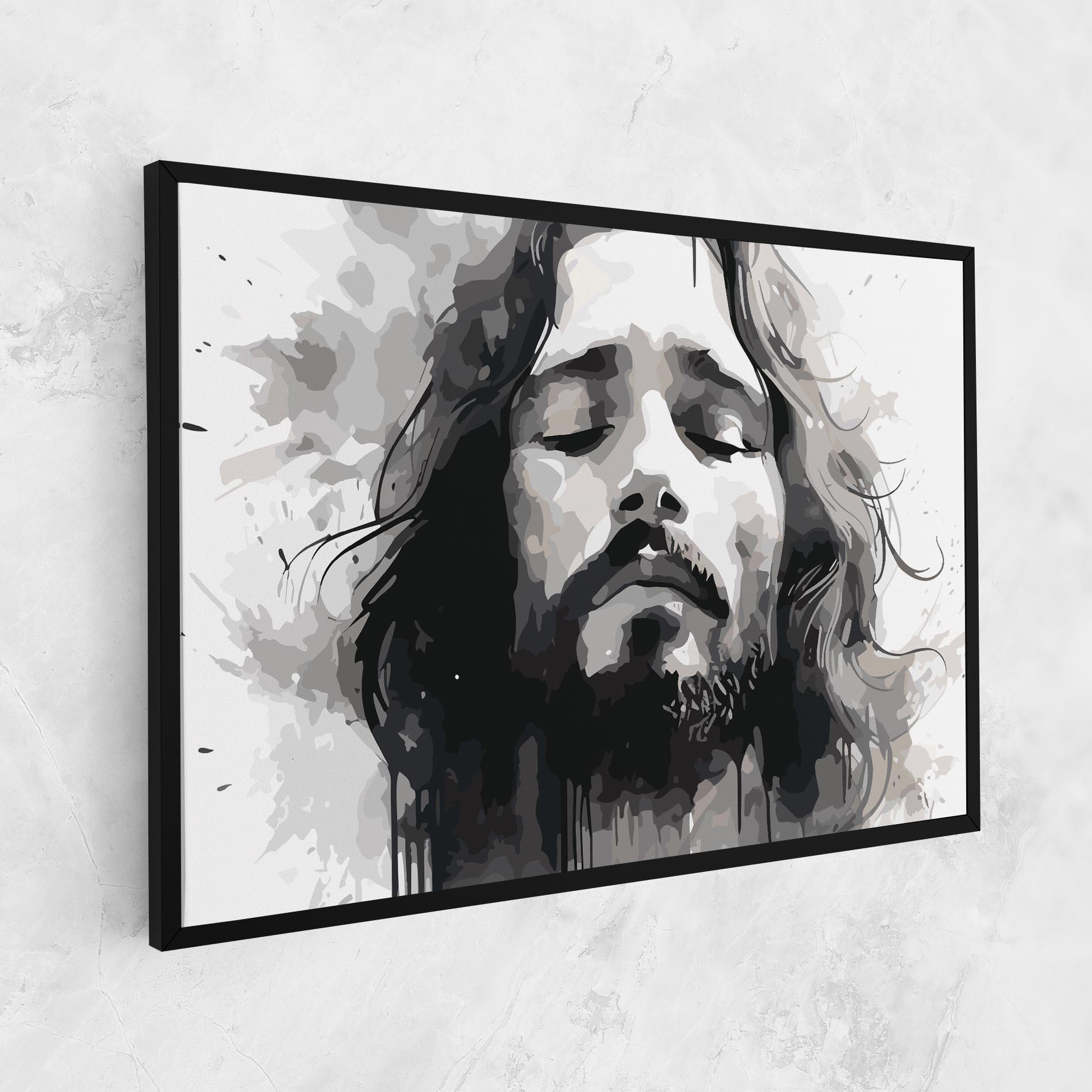 Leinwandbild Jesus Ink Art mockup 1