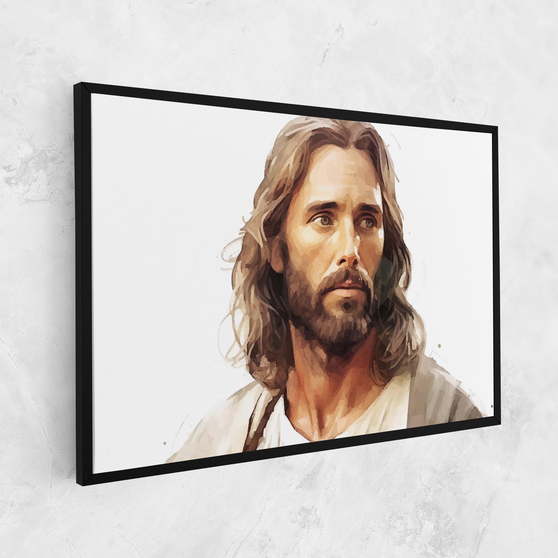 Leinwandbild Jesus Long Hair mockup 1