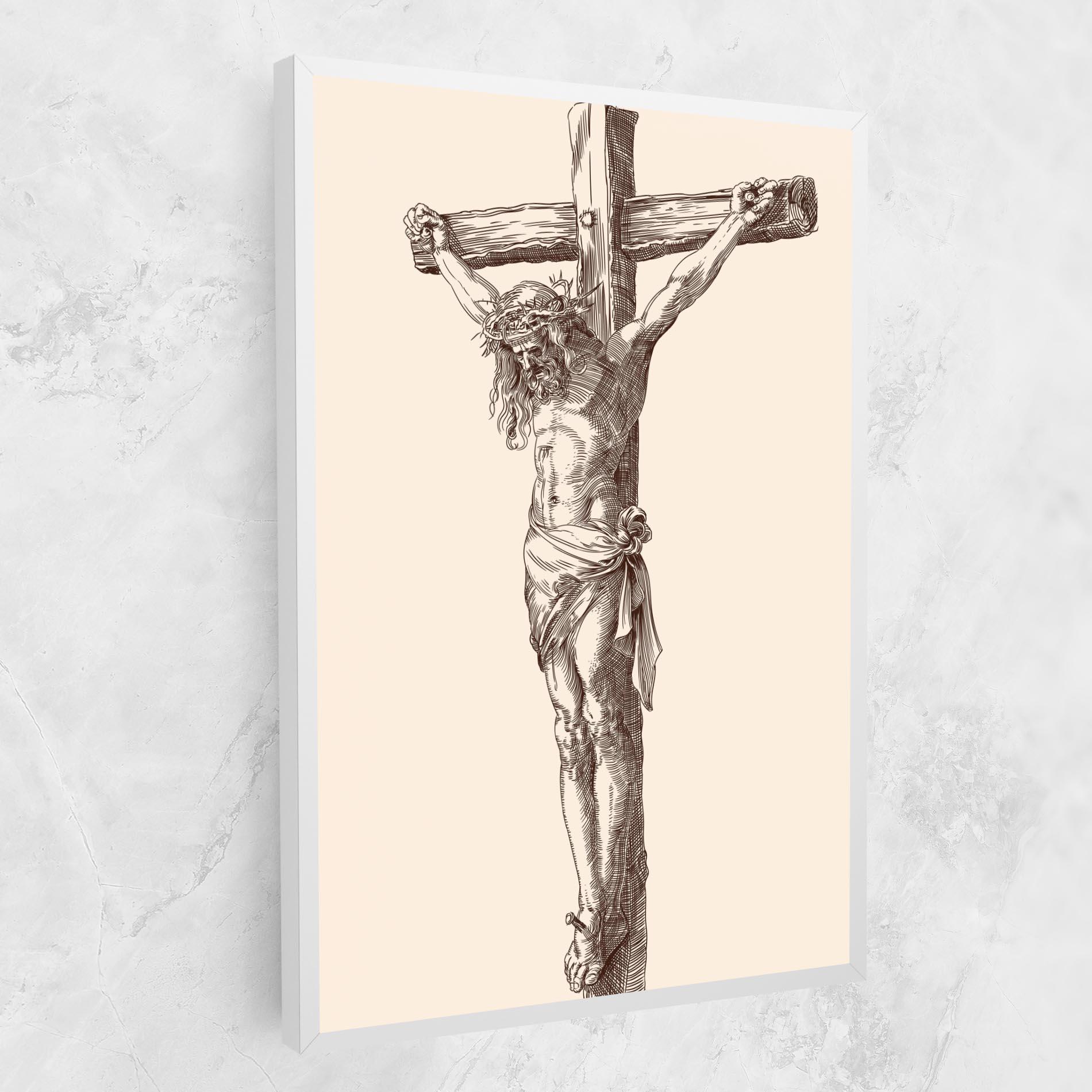 Leinwandbild Brown Cross Jesus mockup 1