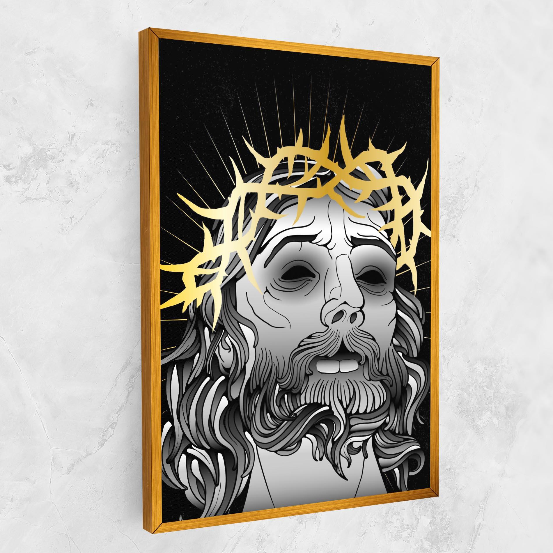 Leinwandbild Gold Christ mockup 1
