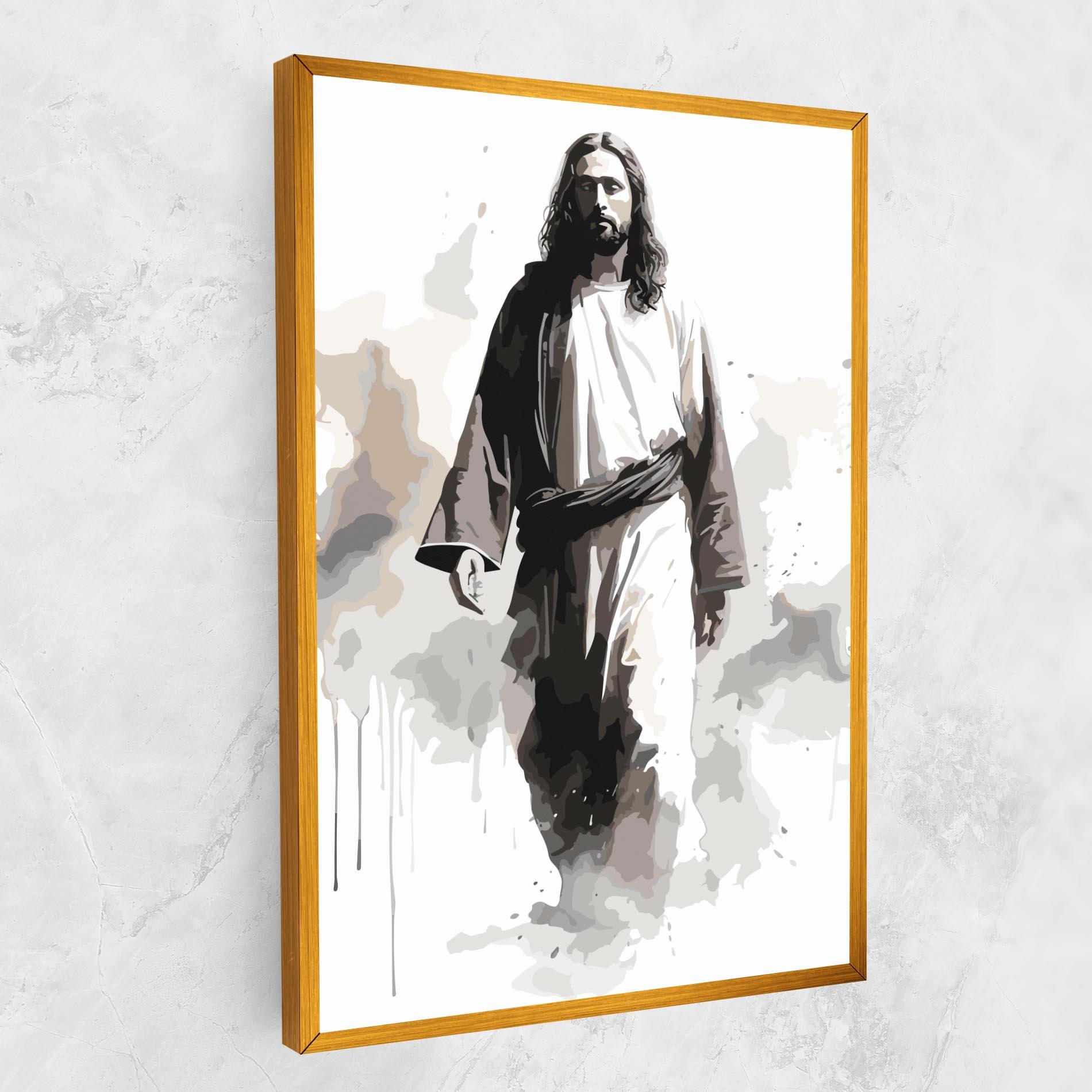 Leinwandbild Watercolor Jesus mockup 1
