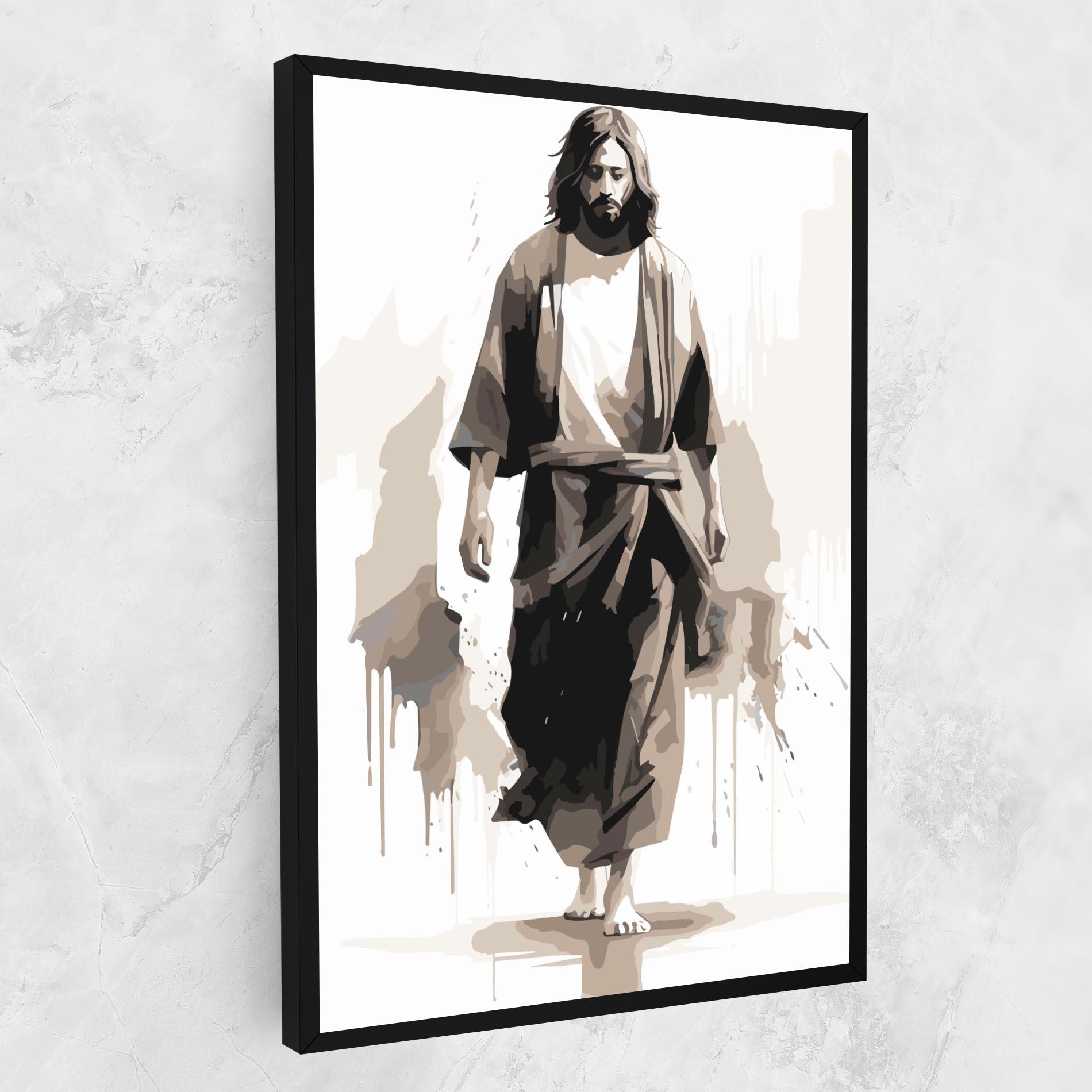 Leinwandbild Cream Art Jesus mockup 1