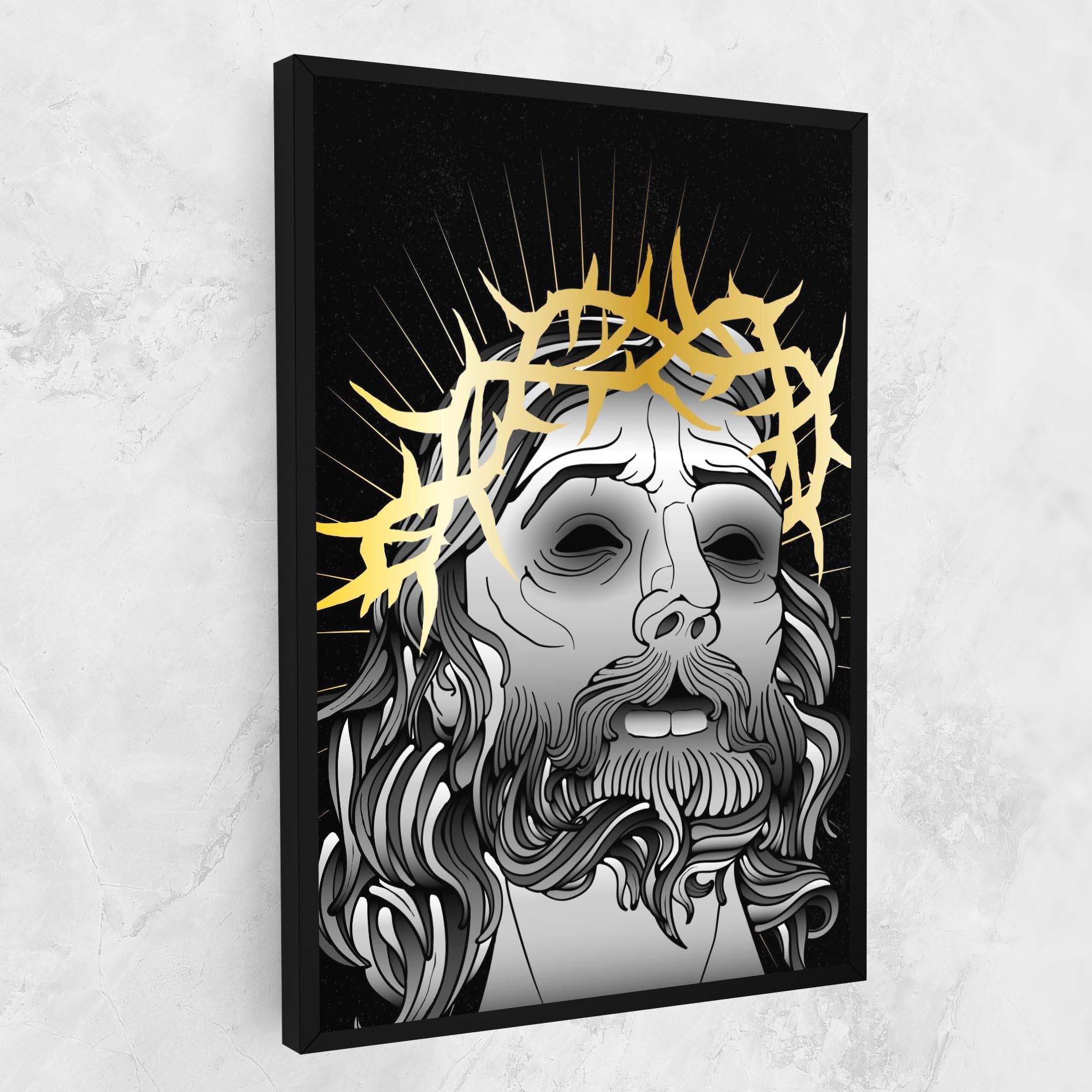 Leinwandbild Gold Christ mockup 1