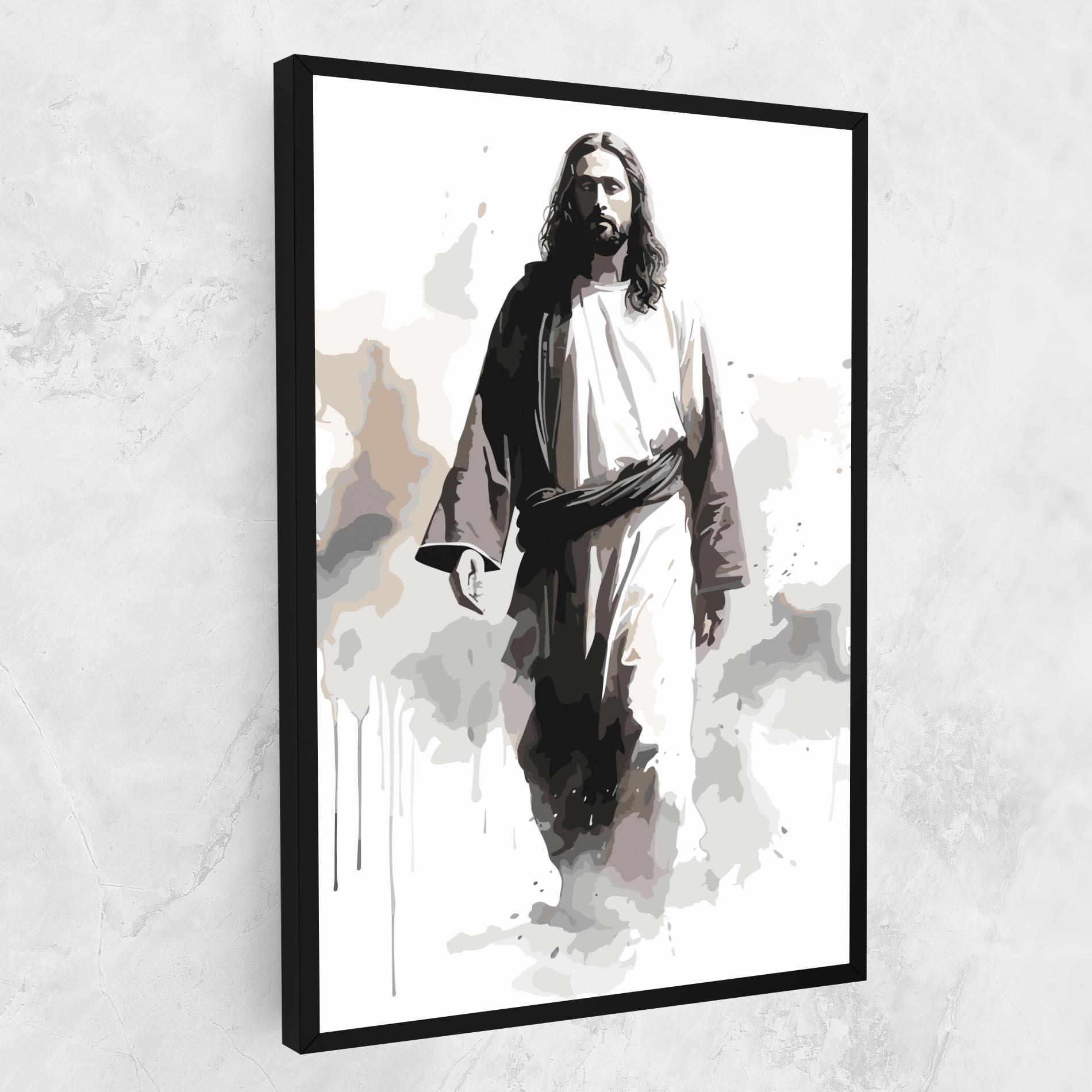 Leinwandbild Watercolor Jesus mockup 1