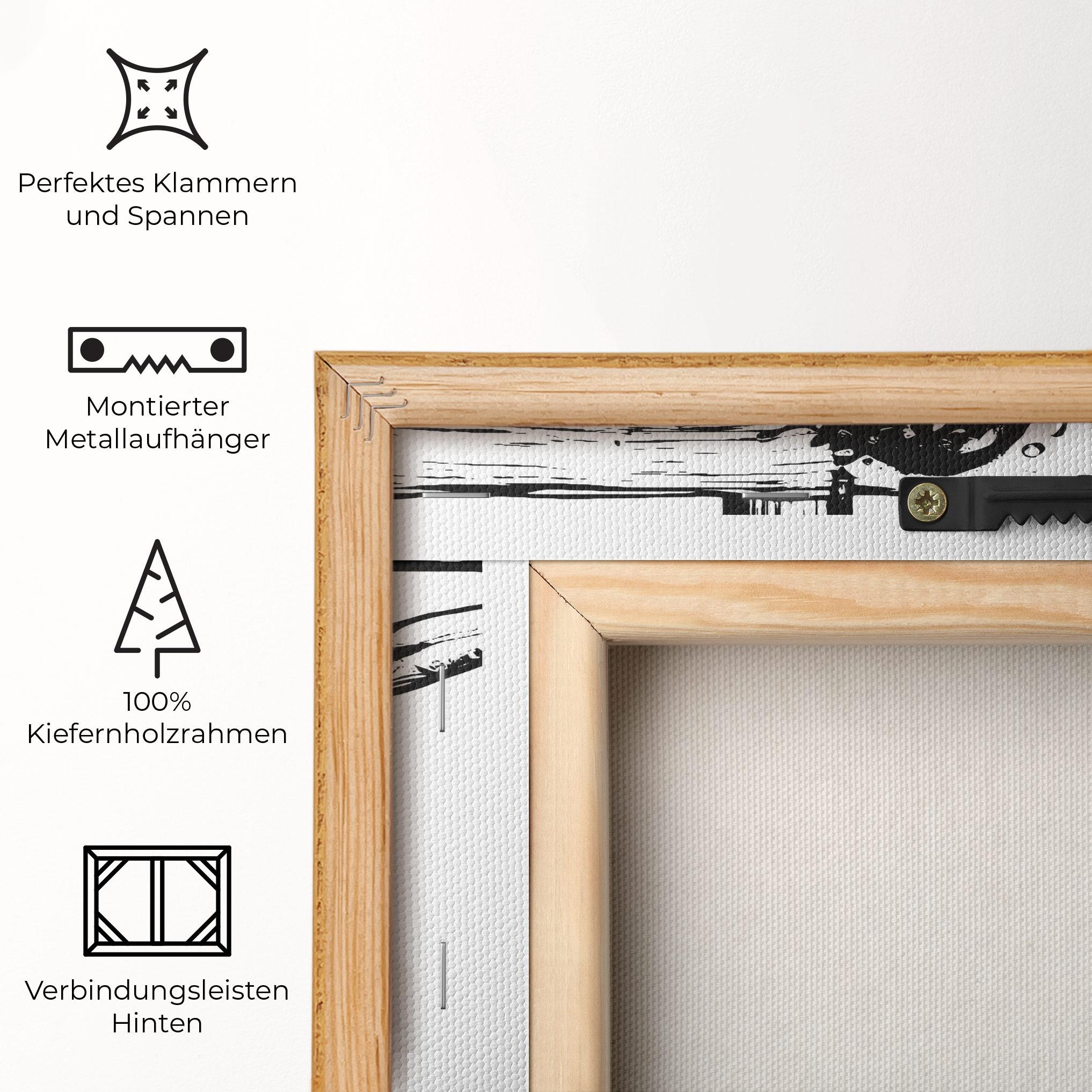 Leinwandbild Jesus Black Line mockup 5