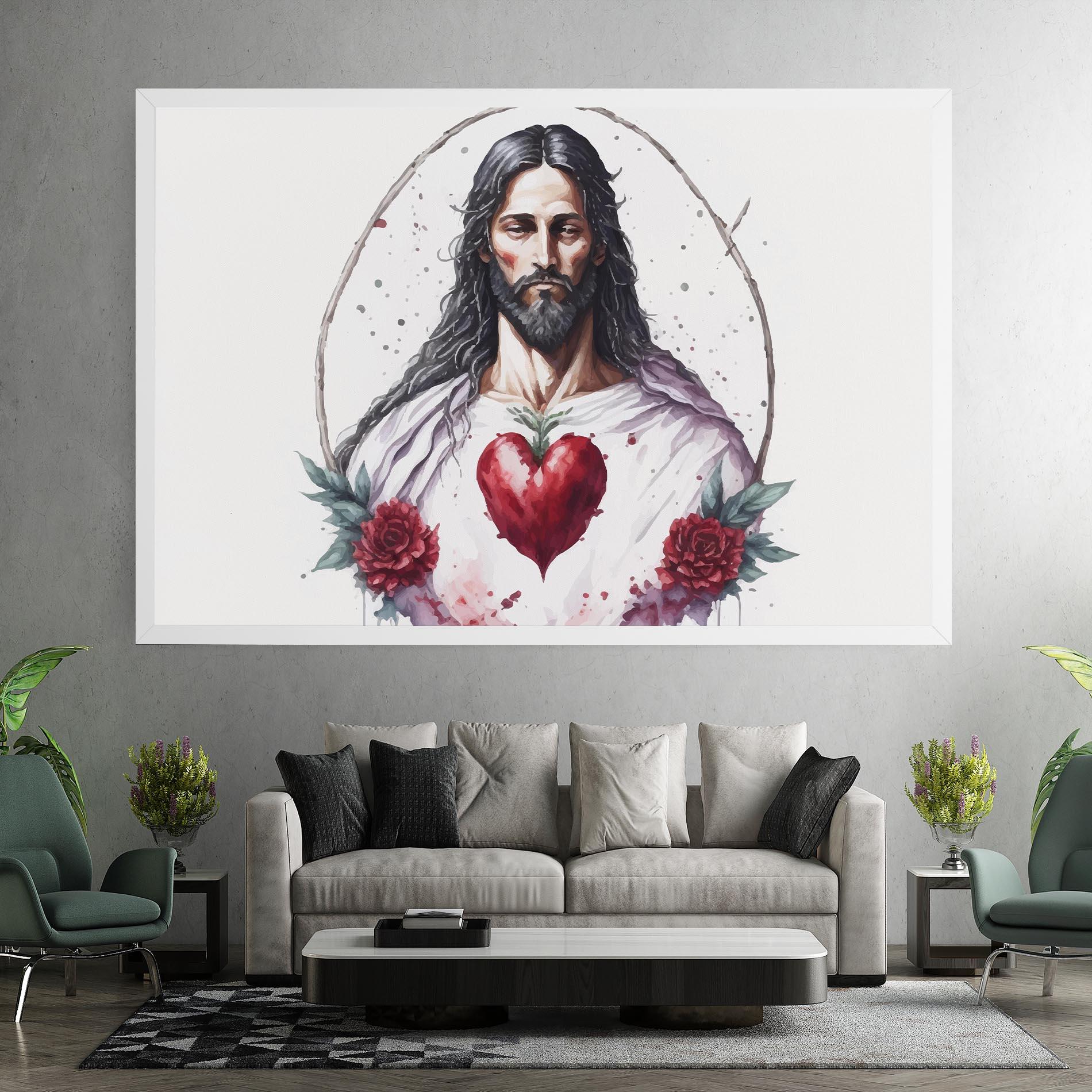 Leinwandbild Jesus Heart mockup 7