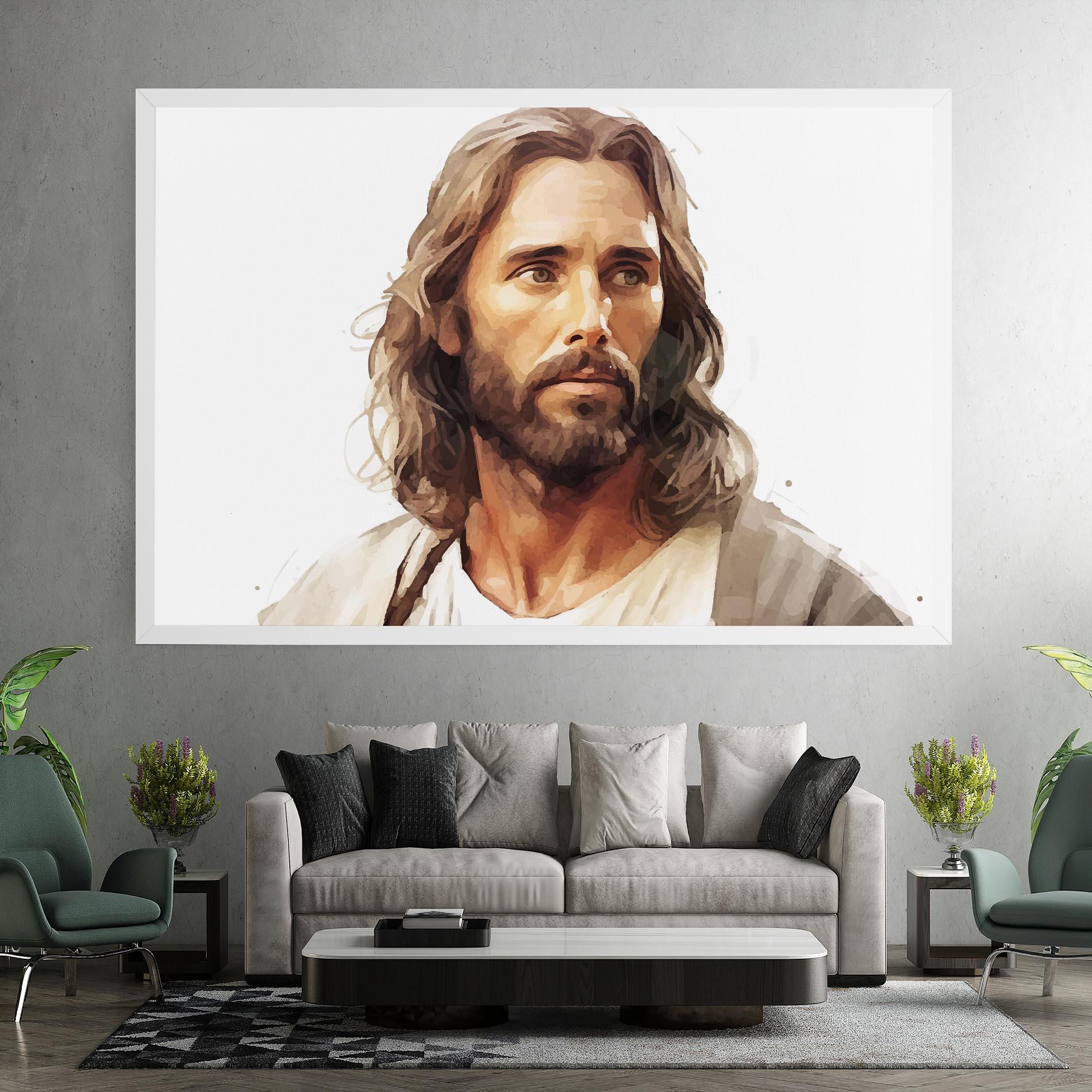 Leinwandbild Jesus Long Hair mockup 7