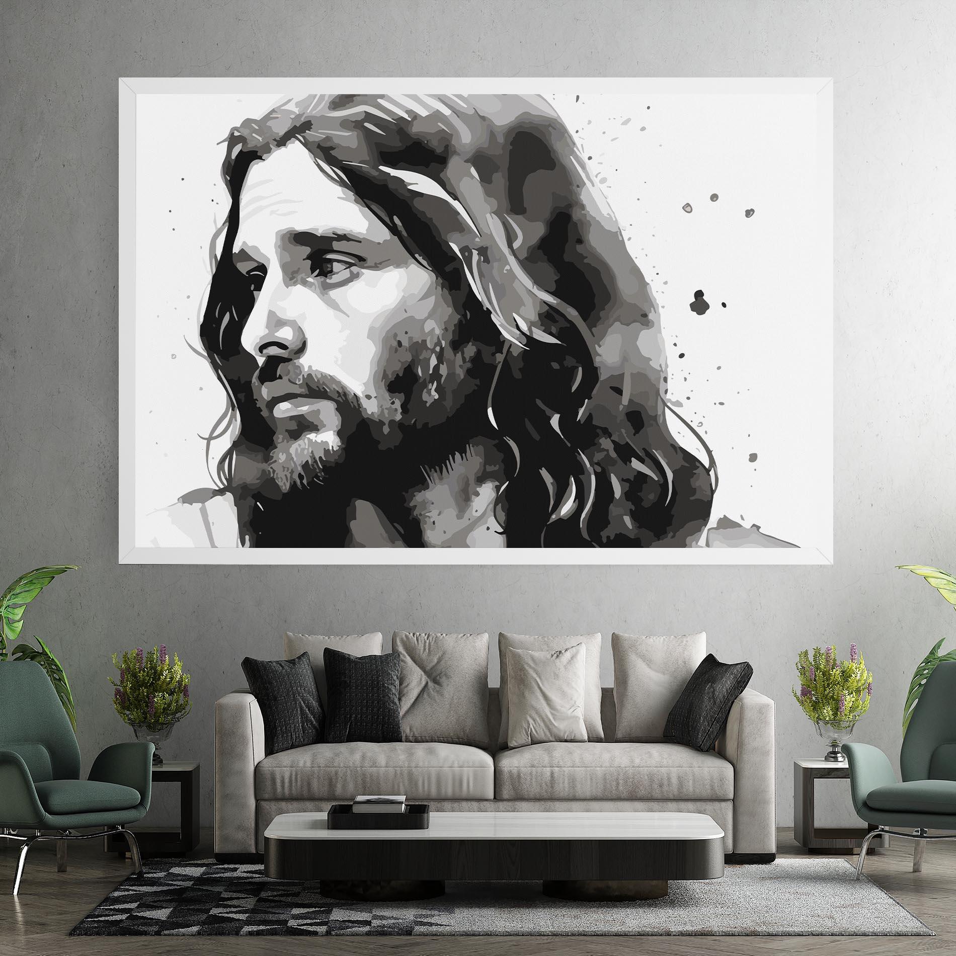 Leinwandbild Jesus Watercolor mockup 7