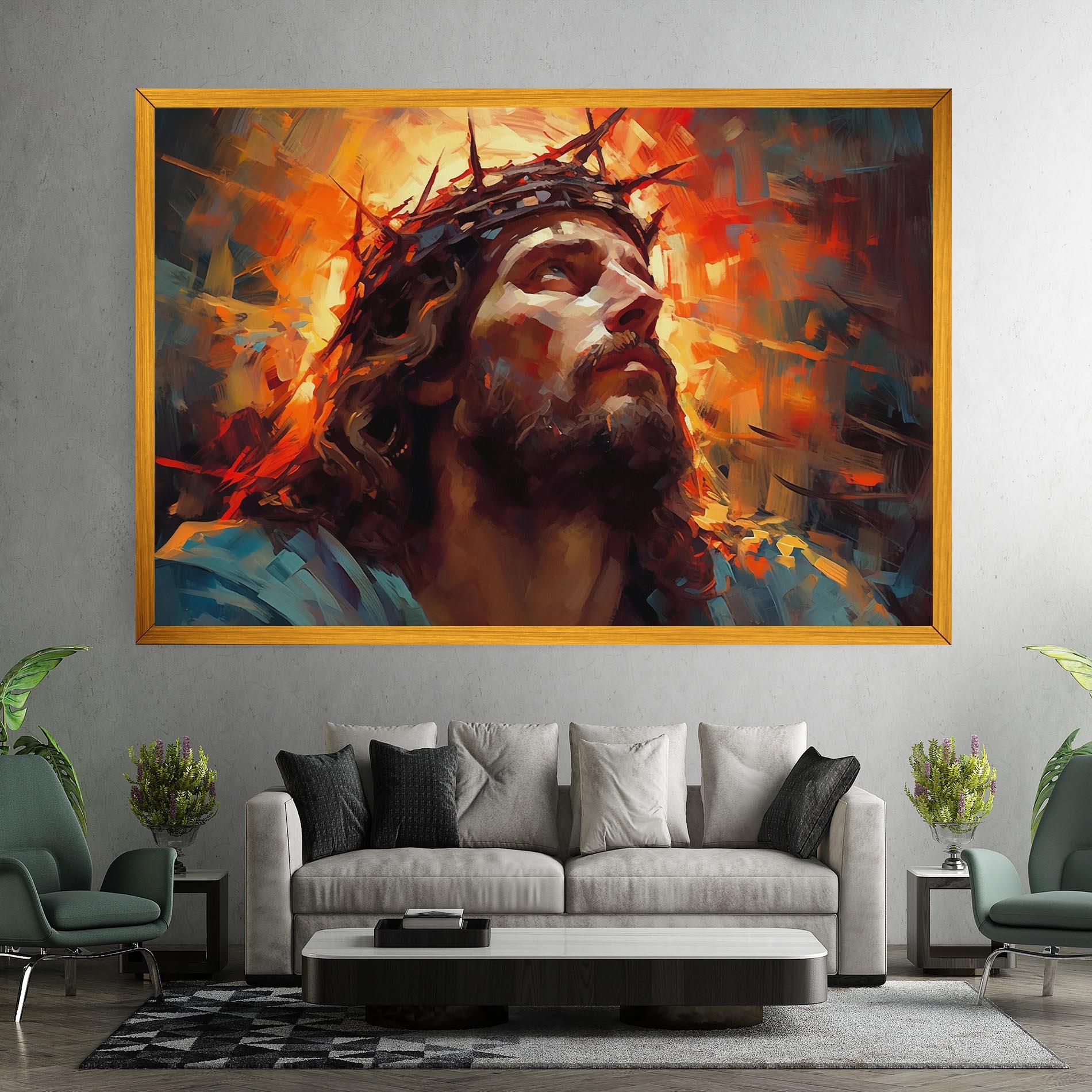Leinwandbild Jesus Crown Light mockup 7