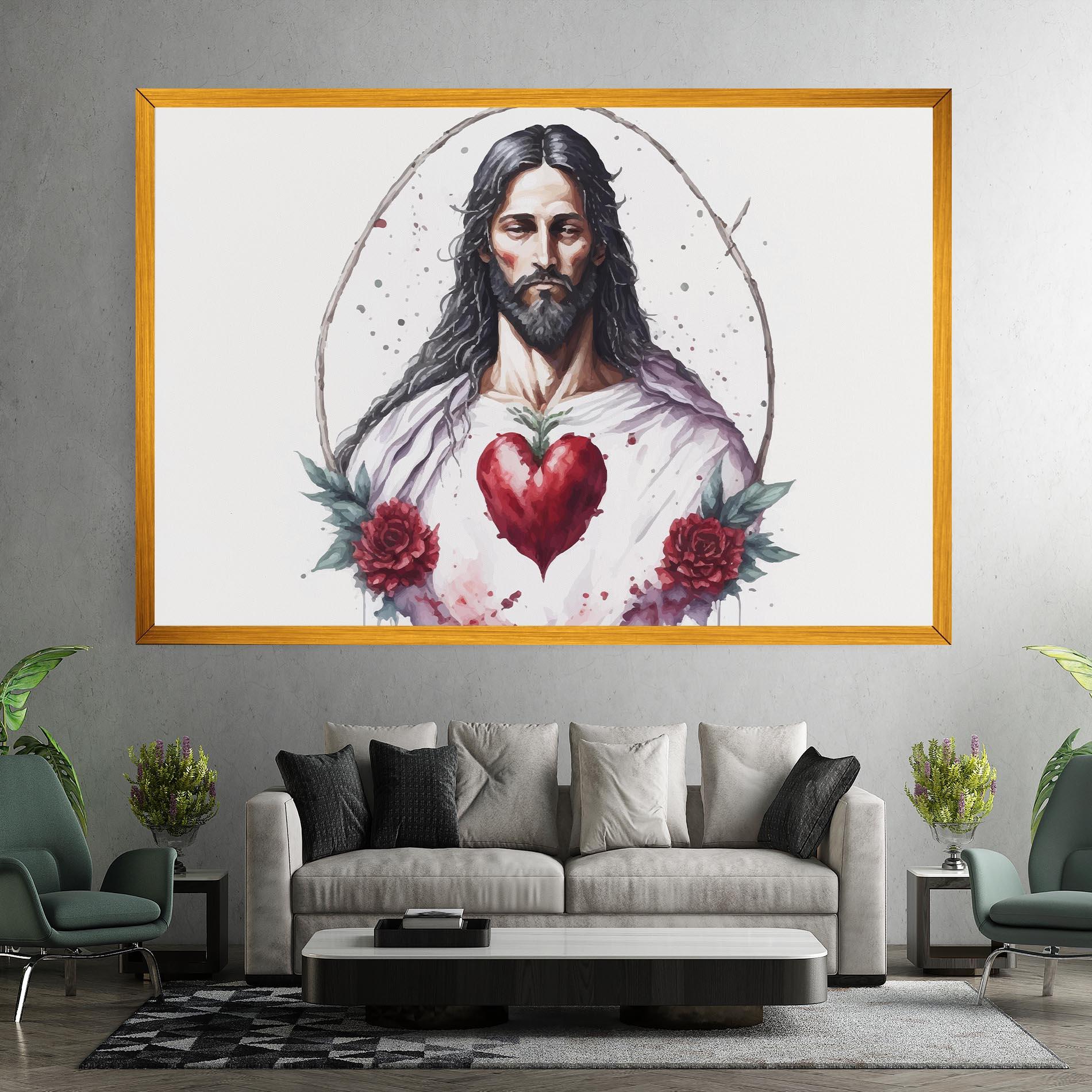 Leinwandbild Jesus Heart mockup 7