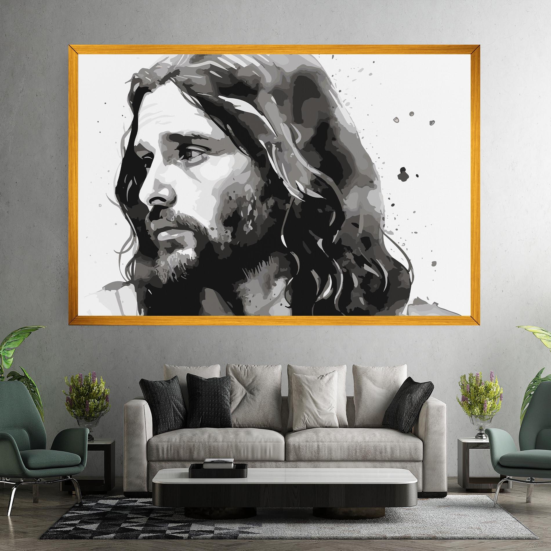 Leinwandbild Jesus Watercolor mockup 7