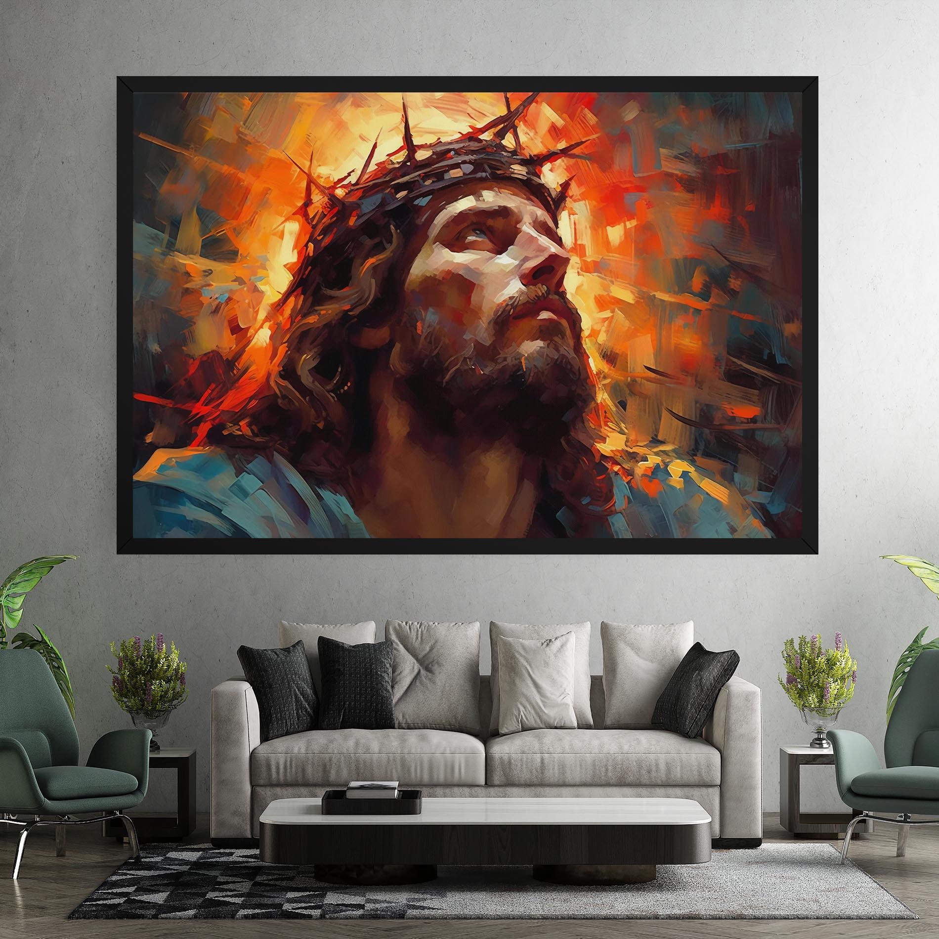 Leinwandbild Jesus Crown Light mockup 7