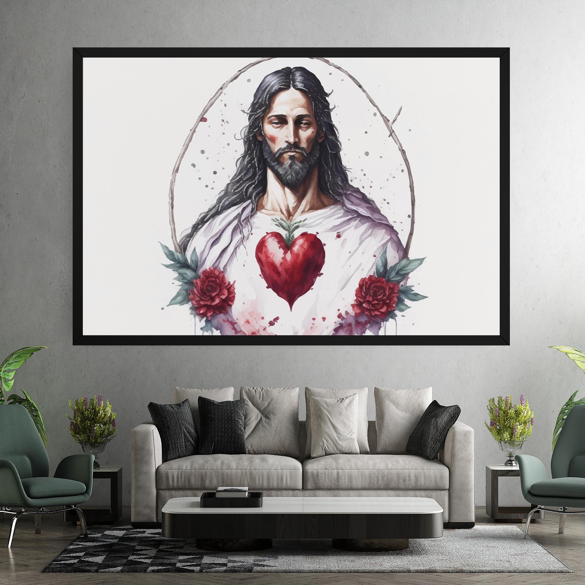 Leinwandbild Jesus Heart mockup 7