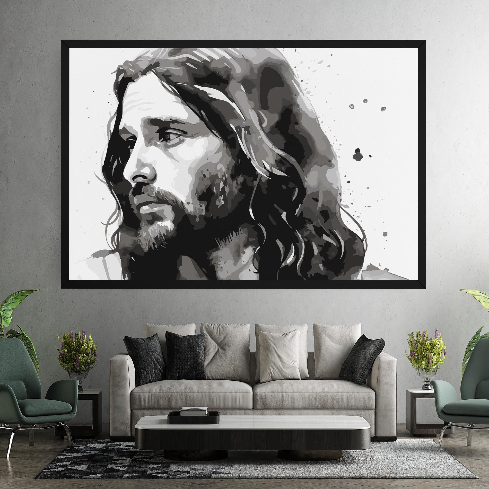 Leinwandbild Jesus Watercolor mockup 7