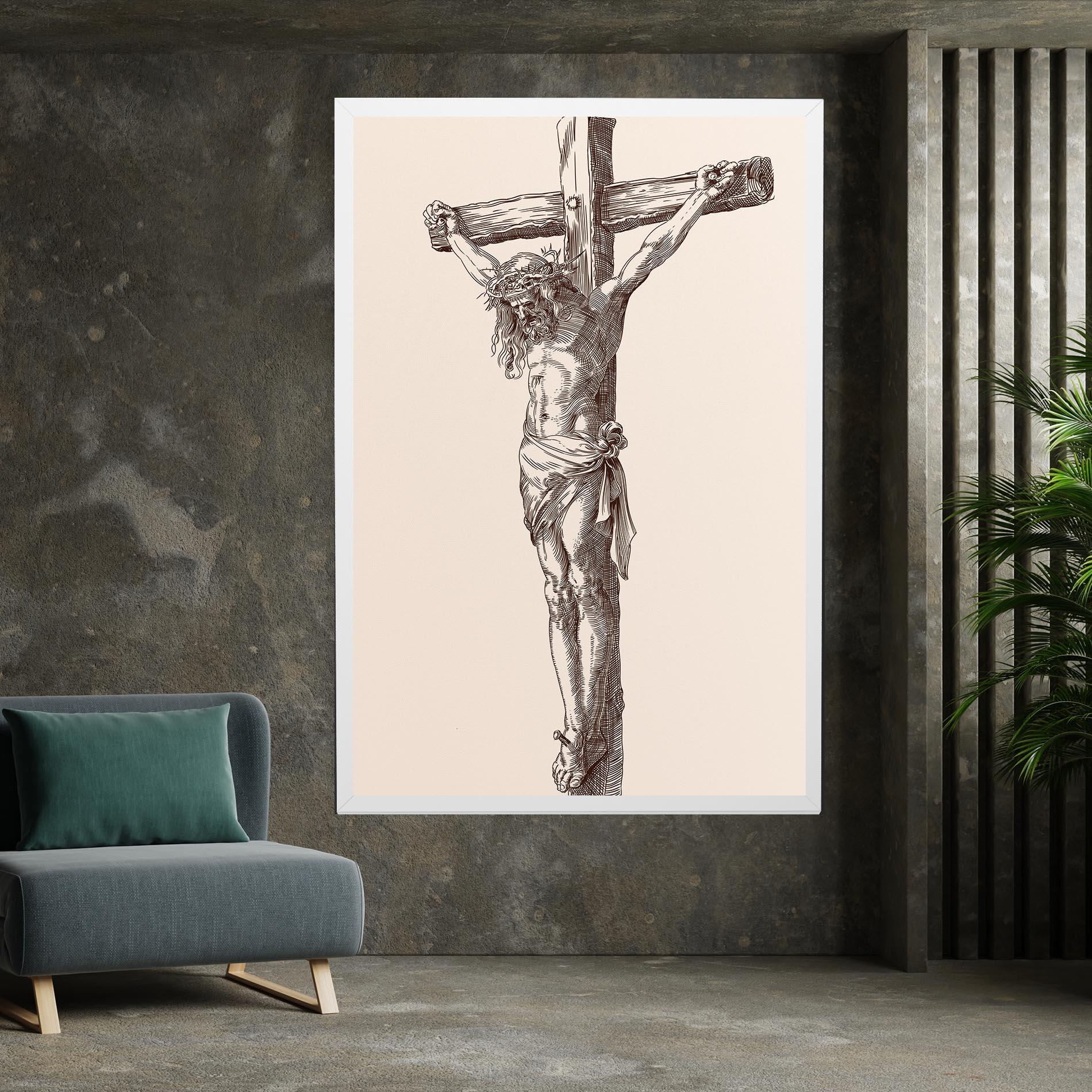 Leinwandbild Brown Cross Jesus mockup 7