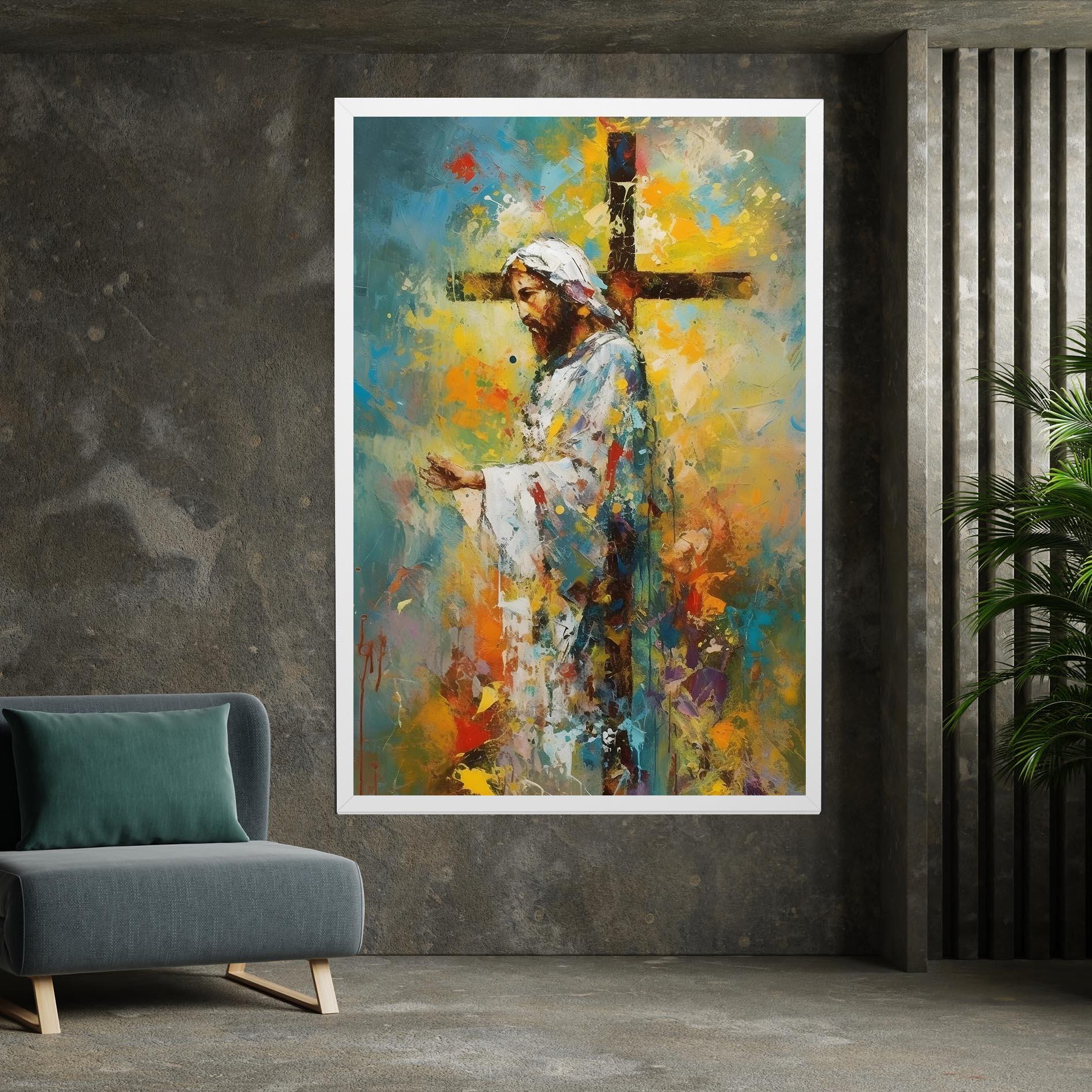 Leinwandbild Christ Art Painting mockup 7