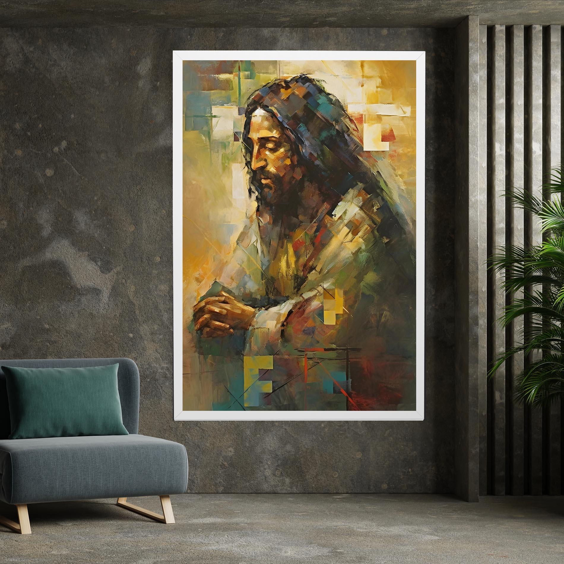 Leinwandbild Christ Painting Art mockup 7