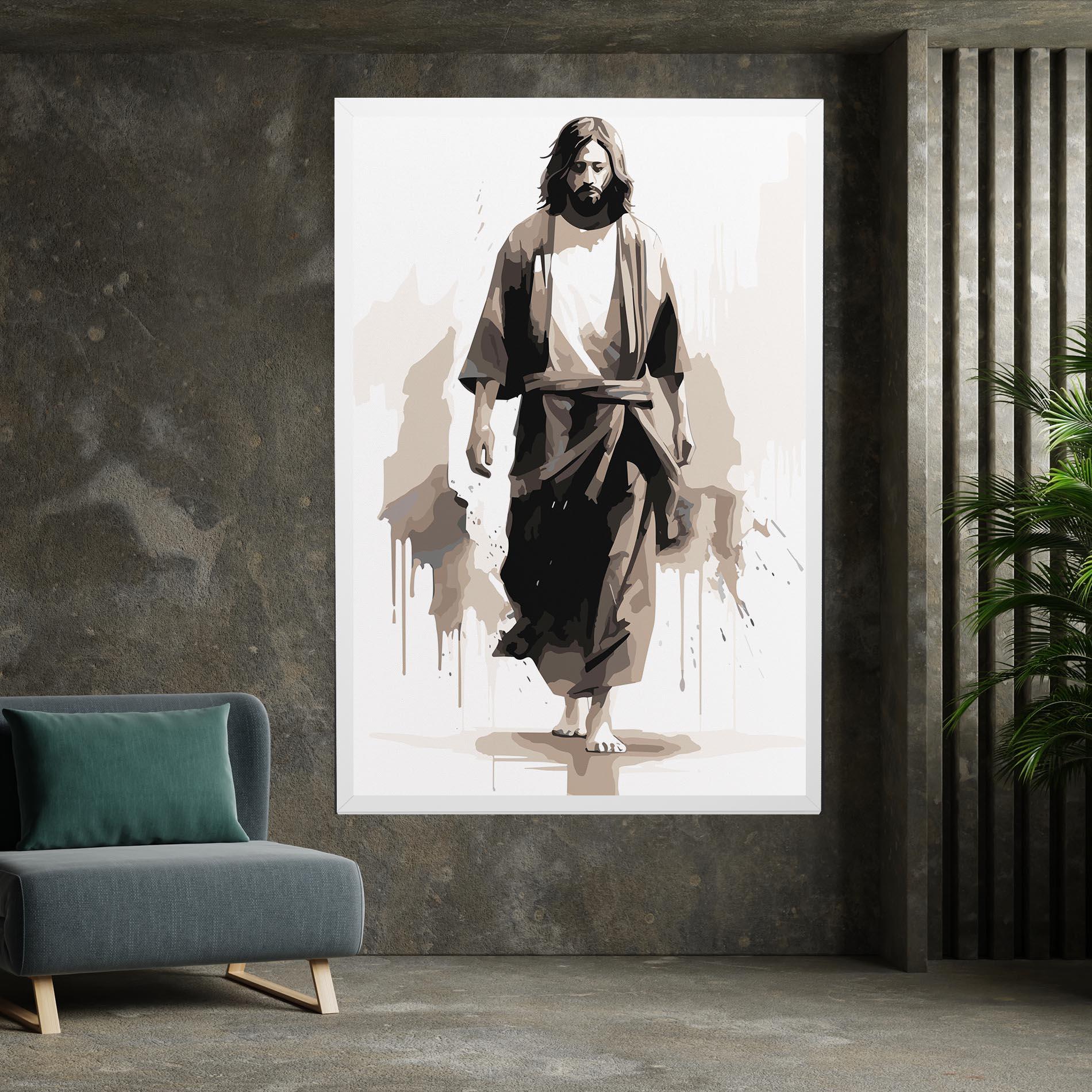 Leinwandbild Cream Art Jesus mockup 7