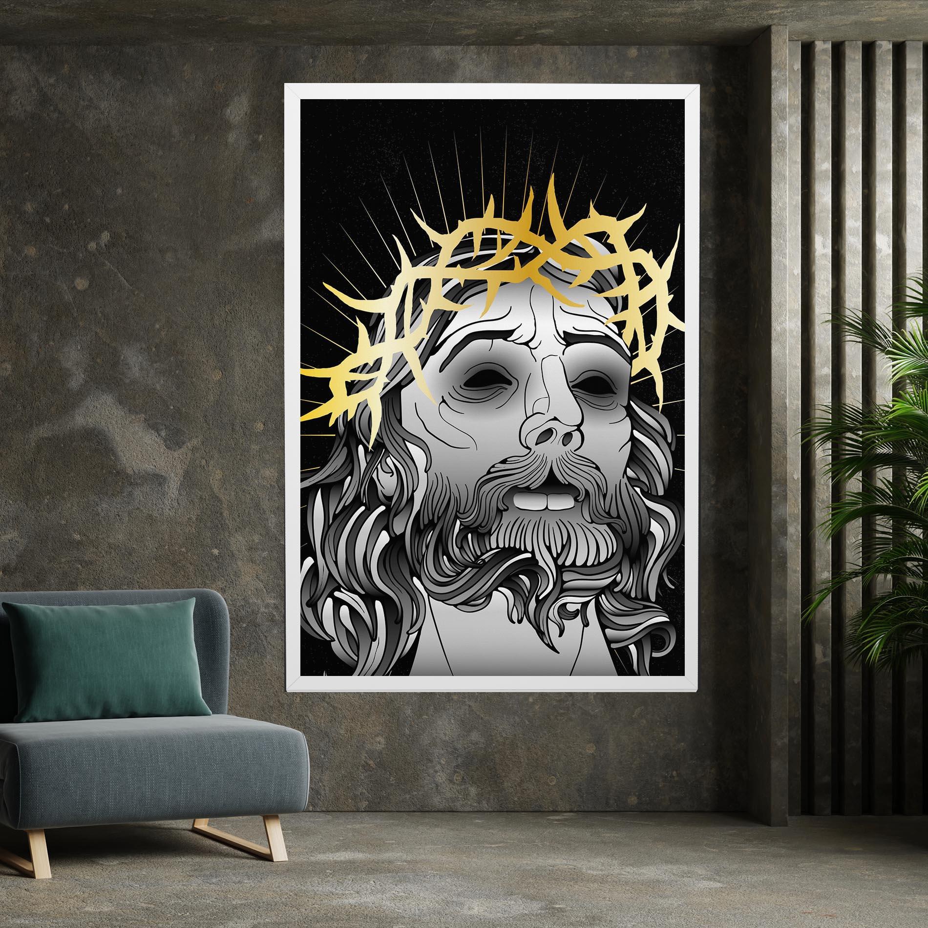 Leinwandbild Gold Christ mockup 7