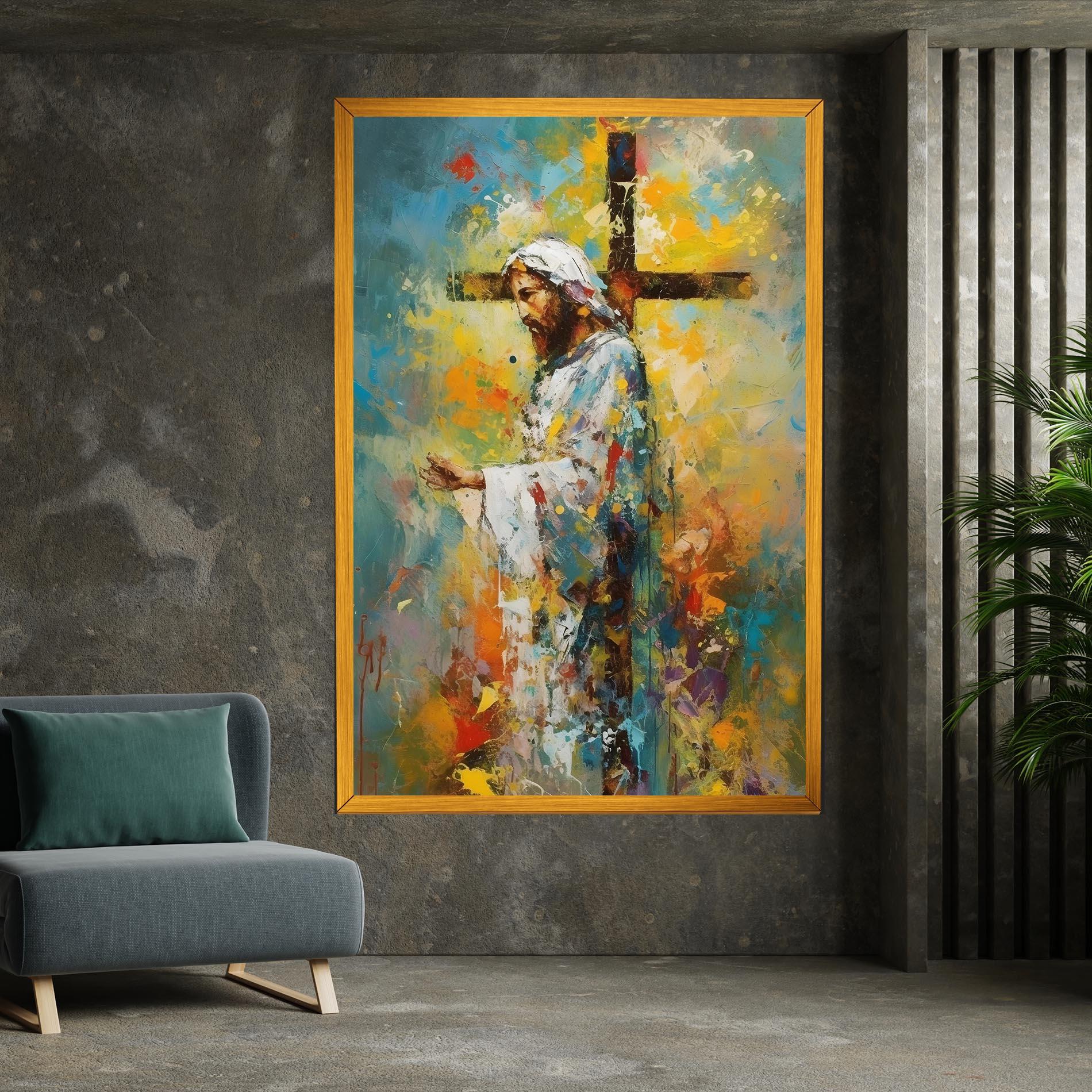 Leinwandbild Christ Art Painting mockup 7