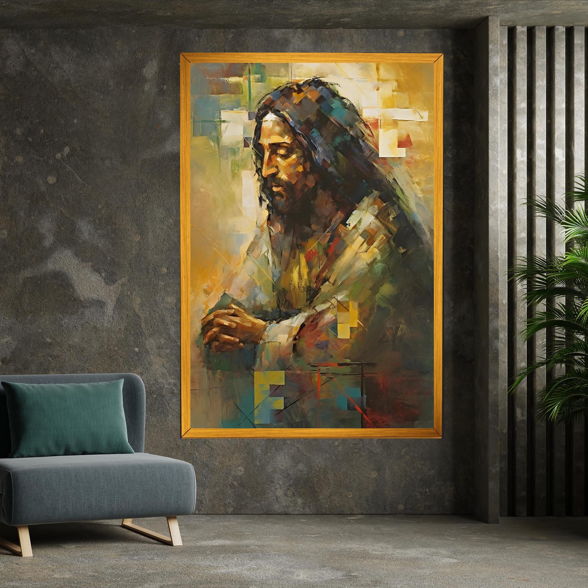 Leinwandbild Christ Painting Art mockup 7