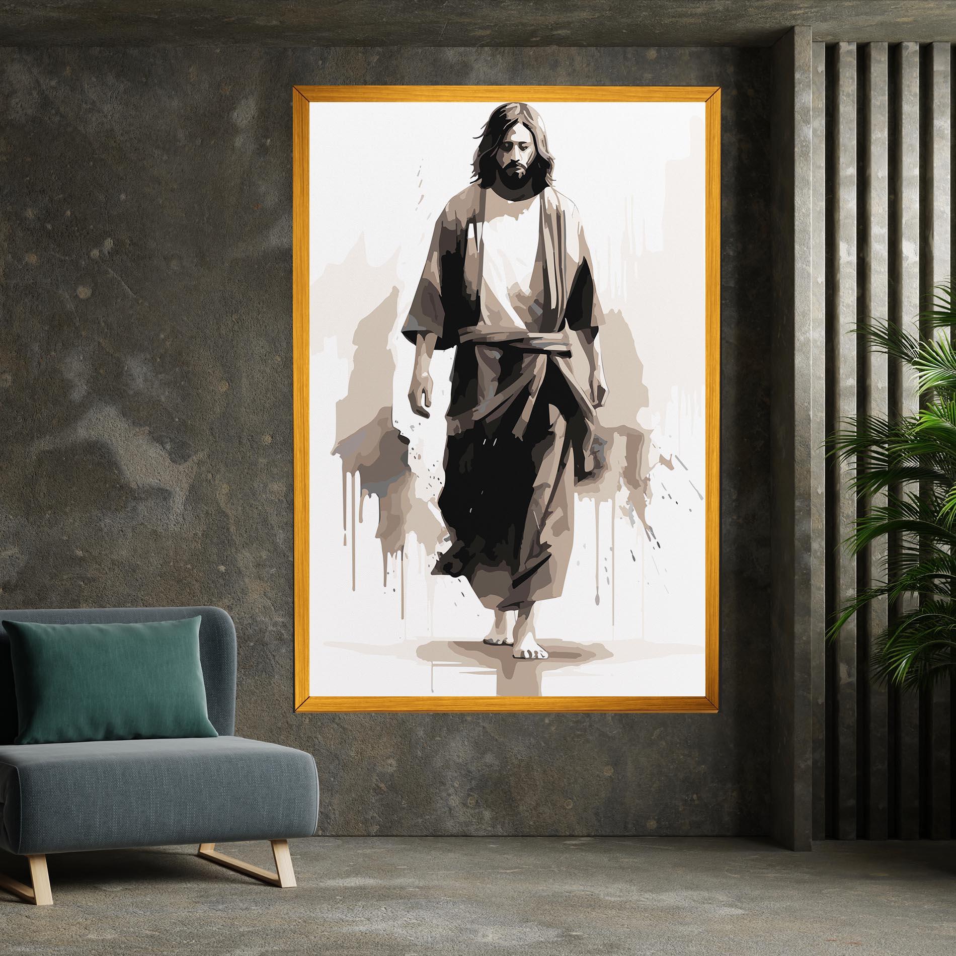 Leinwandbild Cream Art Jesus mockup 7