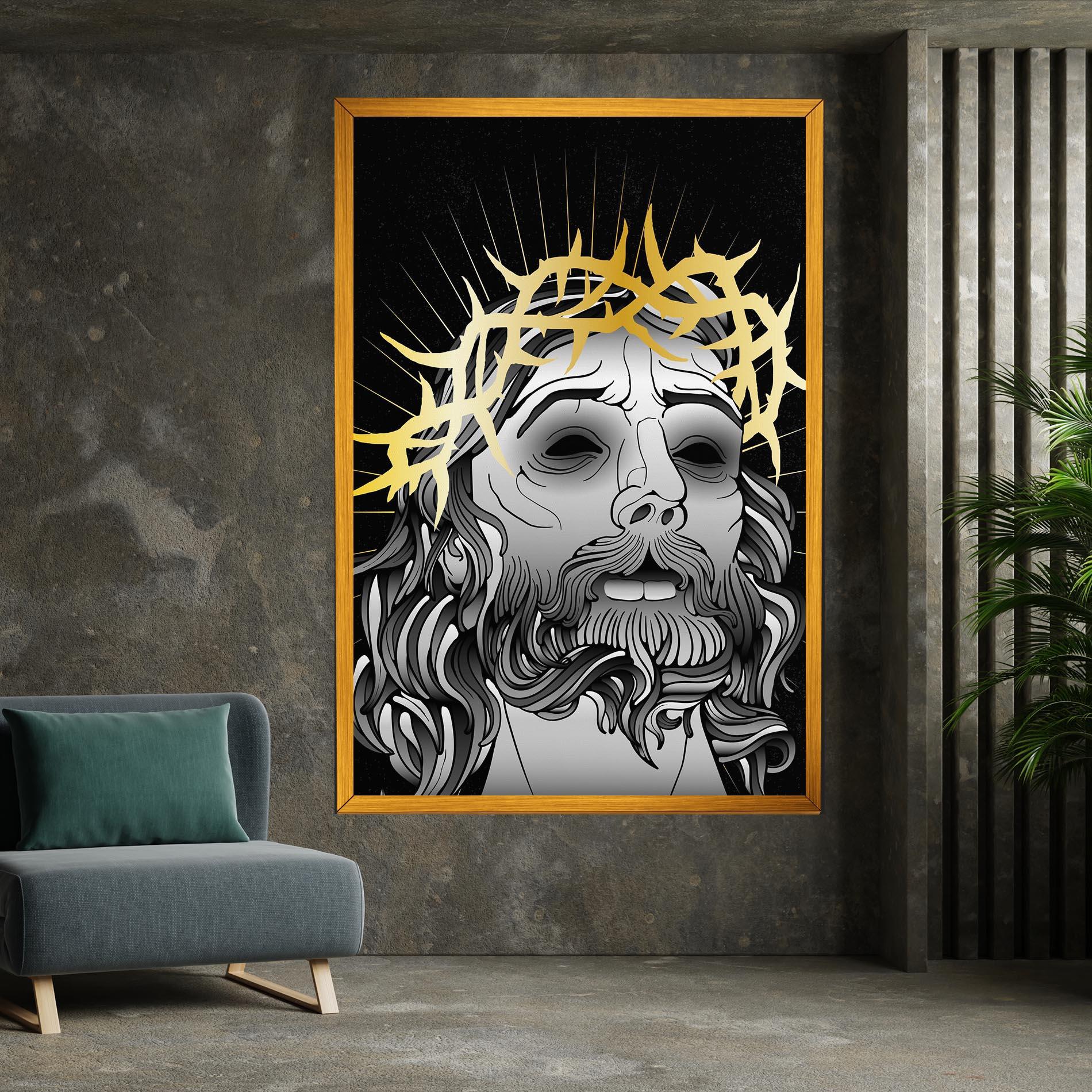 Leinwandbild Gold Christ mockup 7