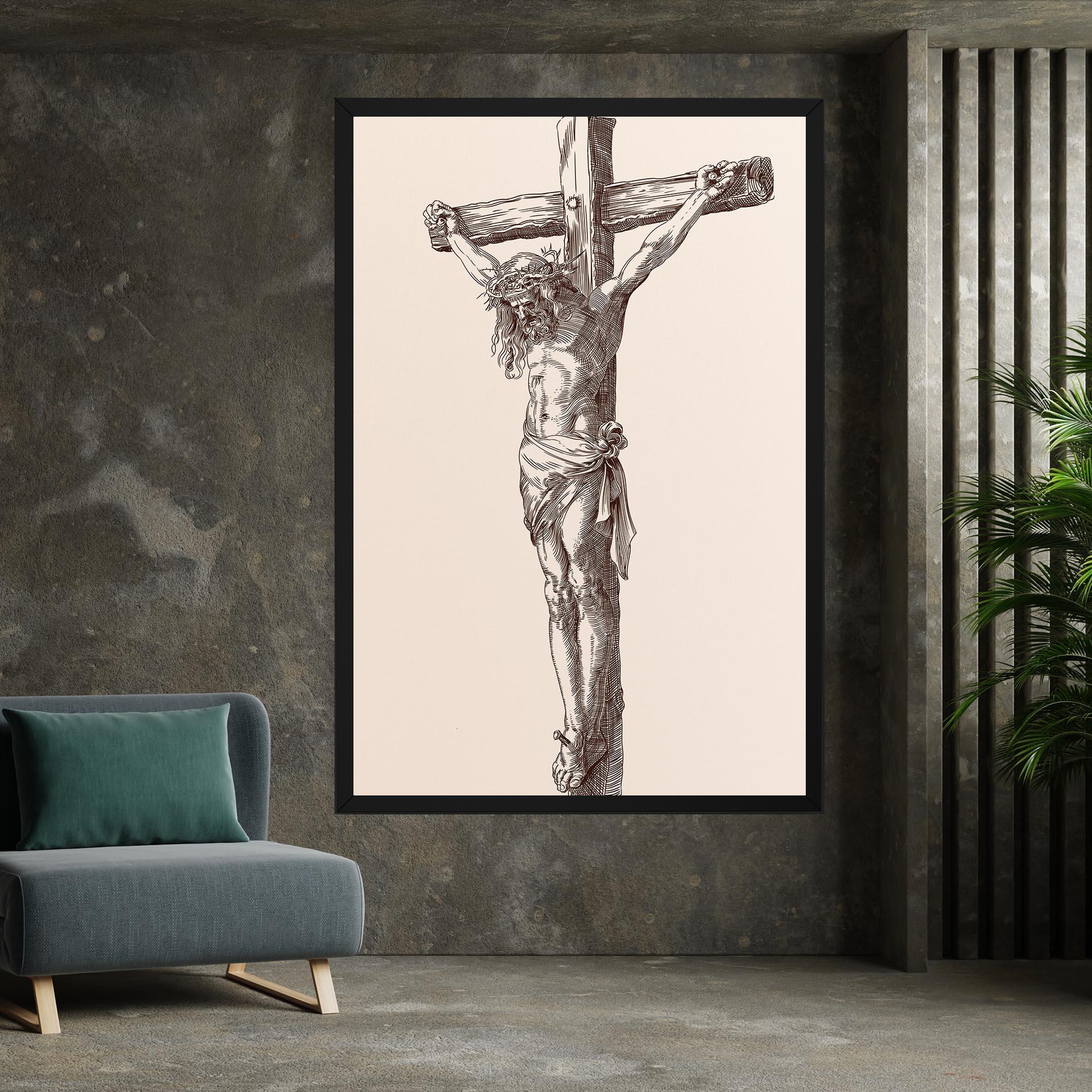 Leinwandbild Brown Cross Jesus mockup 7