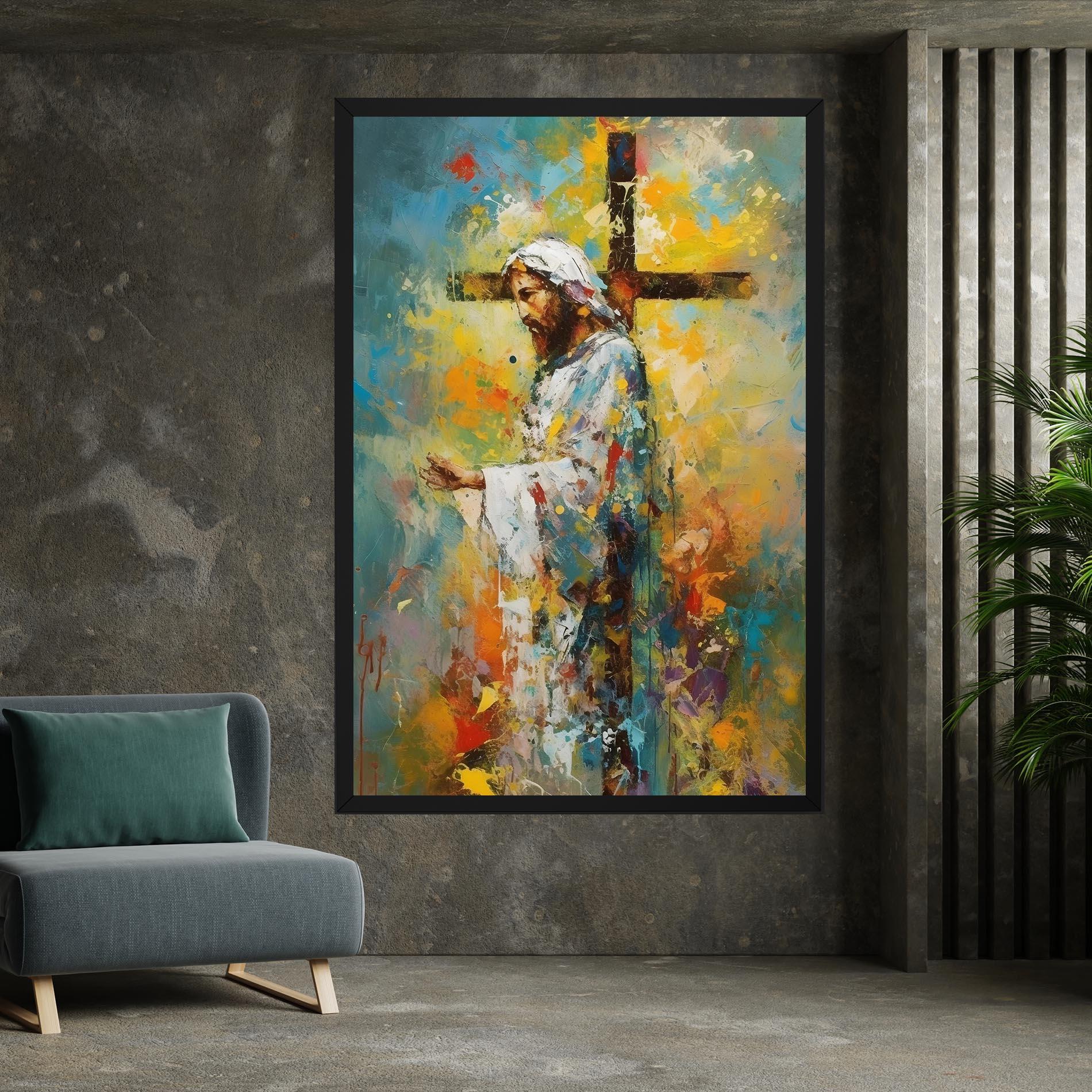 Leinwandbild Christ Art Painting mockup 7