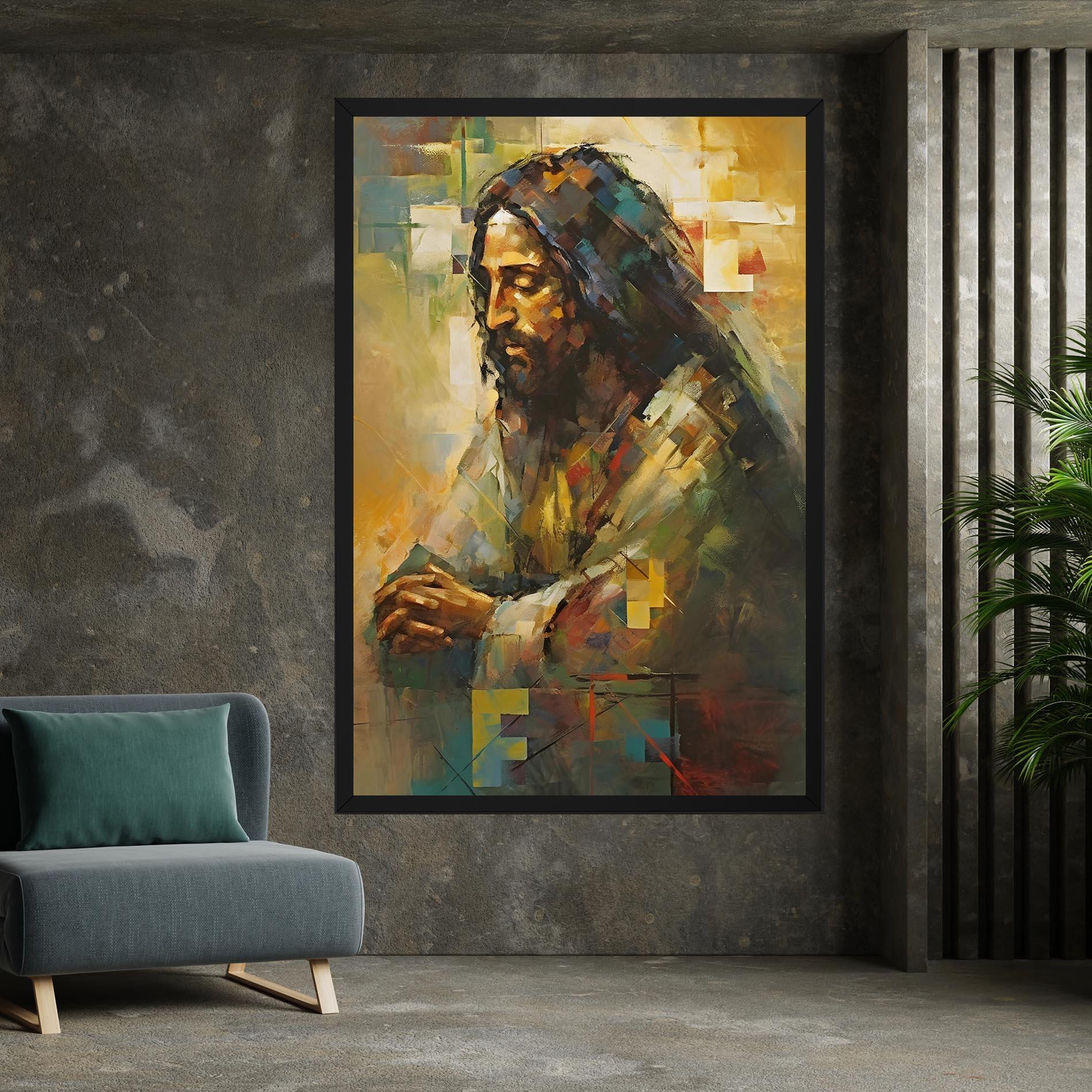 Leinwandbild Christ Painting Art mockup 7