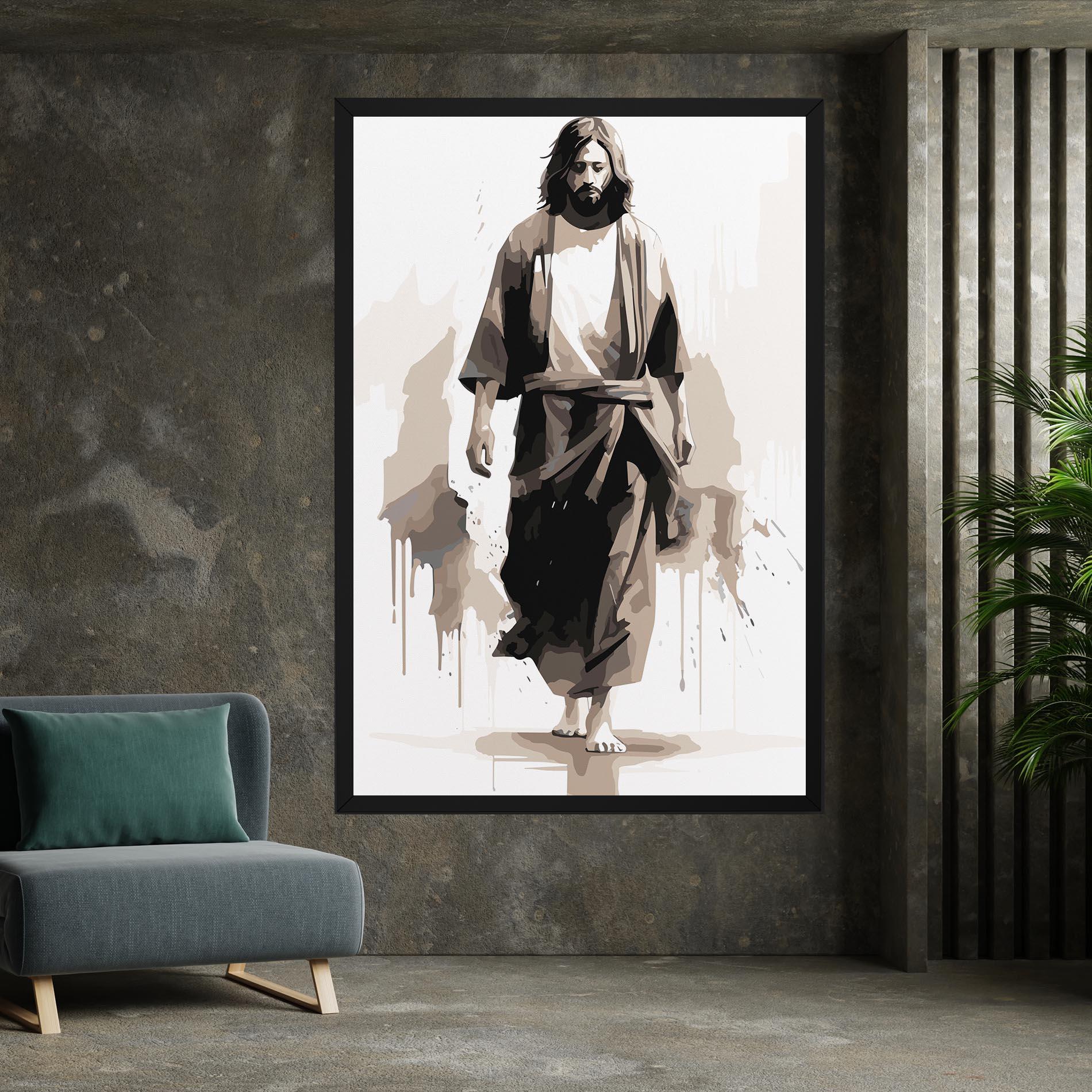 Leinwandbild Cream Art Jesus mockup 7