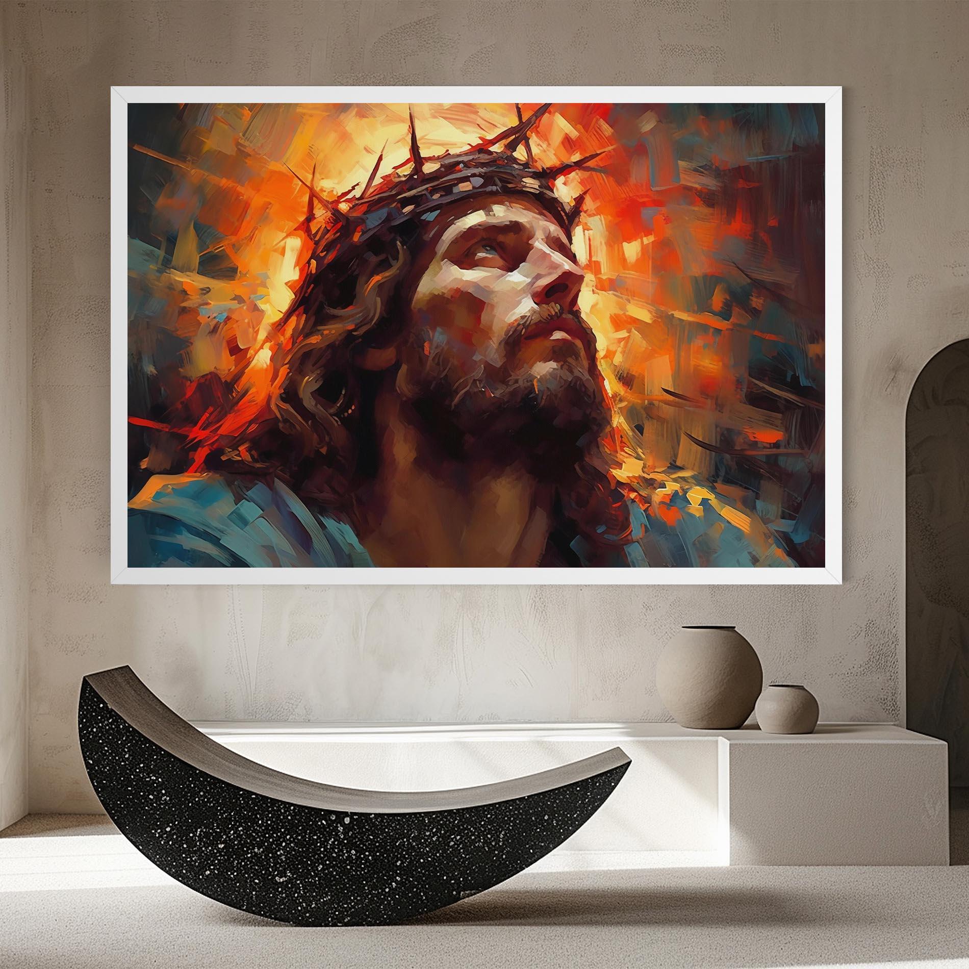 Leinwandbild Jesus Crown Light mockup 8