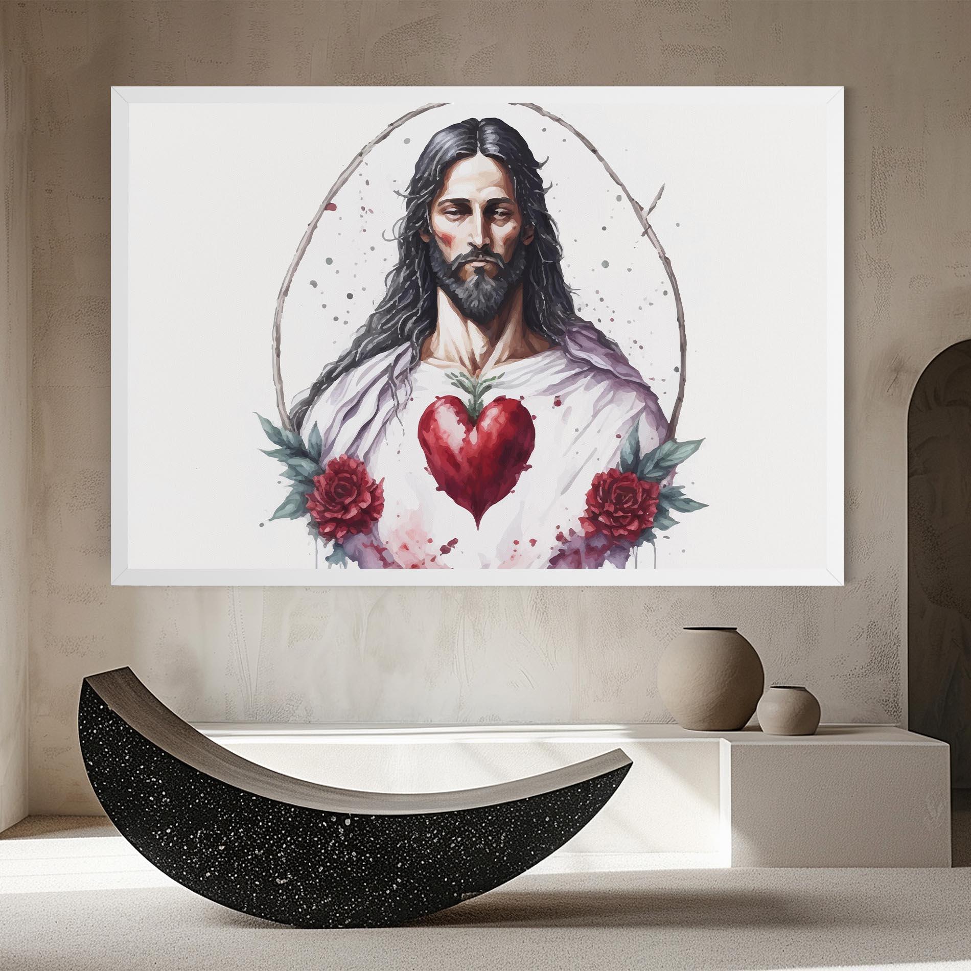 Leinwandbild Jesus Heart mockup 8
