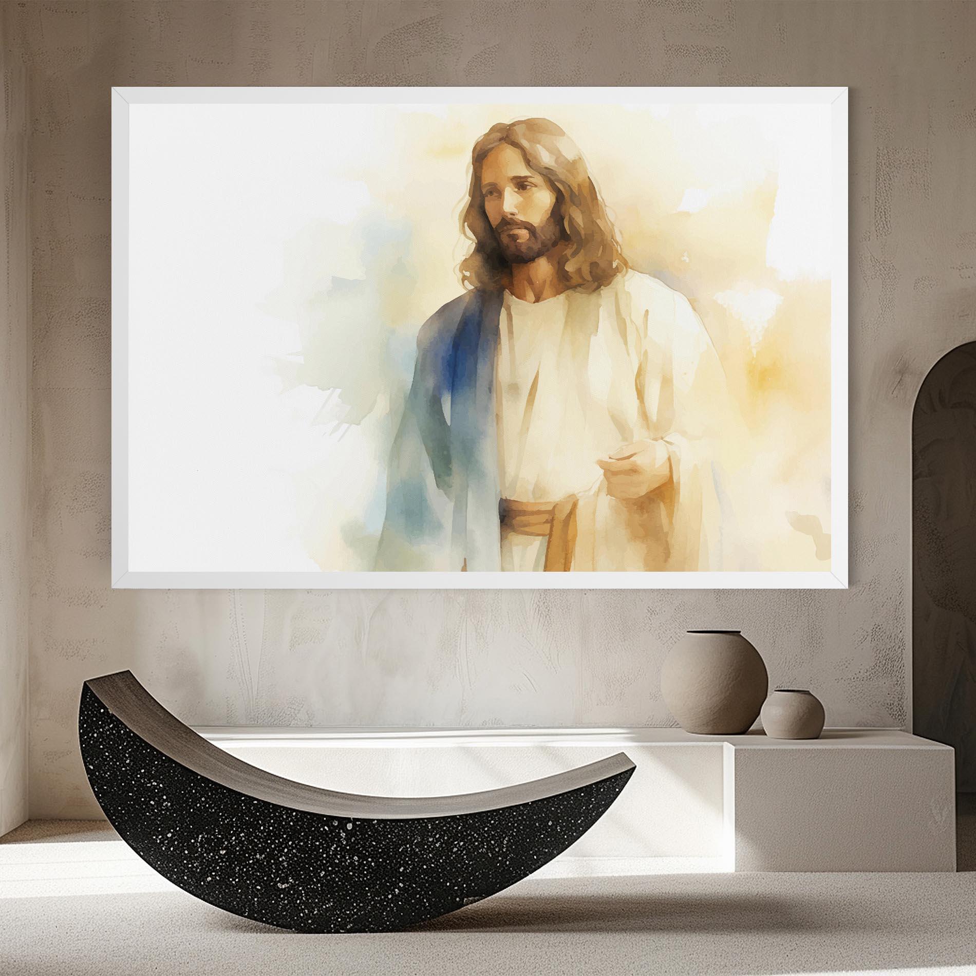 Leinwandbild Jesus Light Art mockup 8